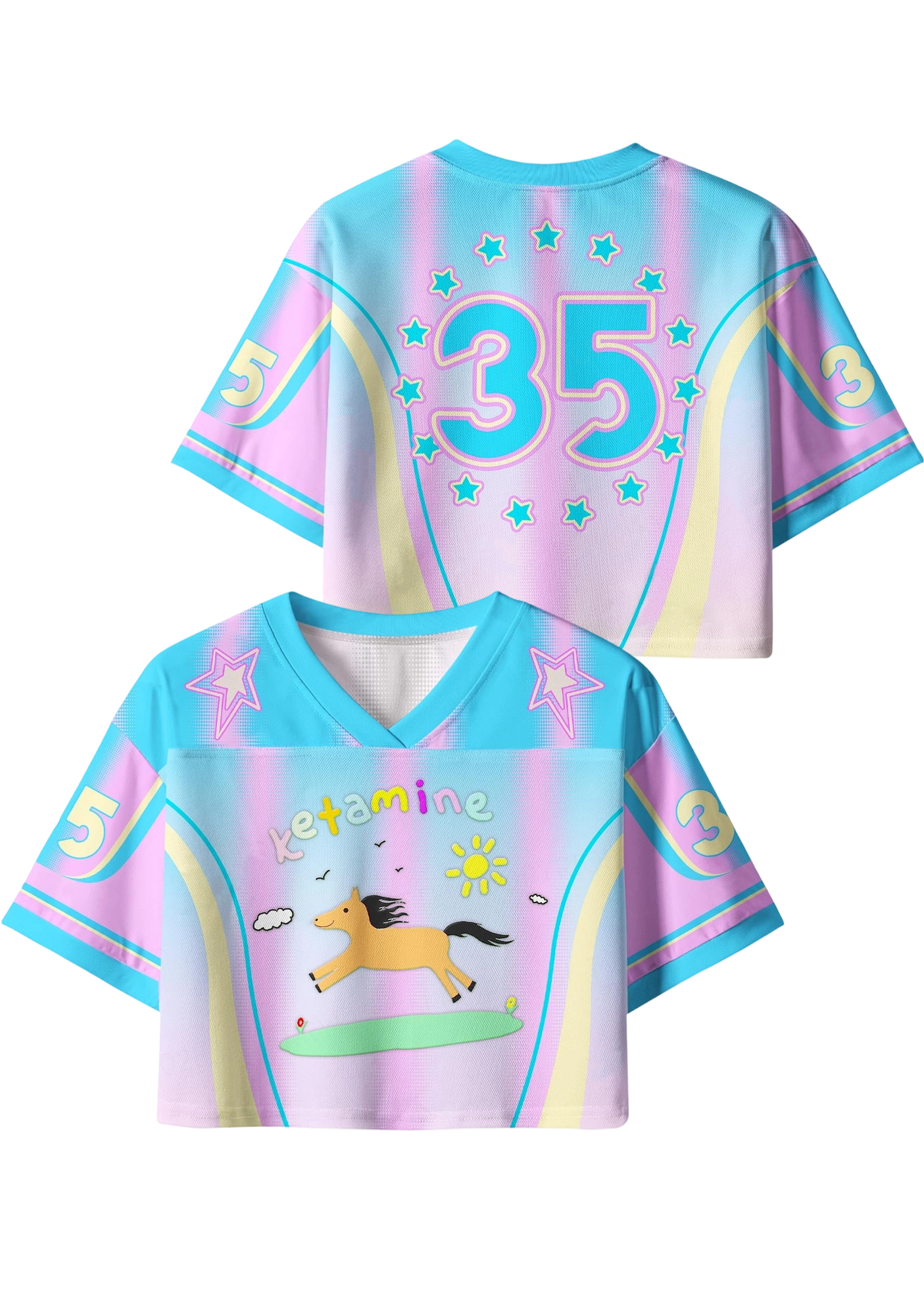 Ketamine Y2K Crop Sport Jersey Shirts