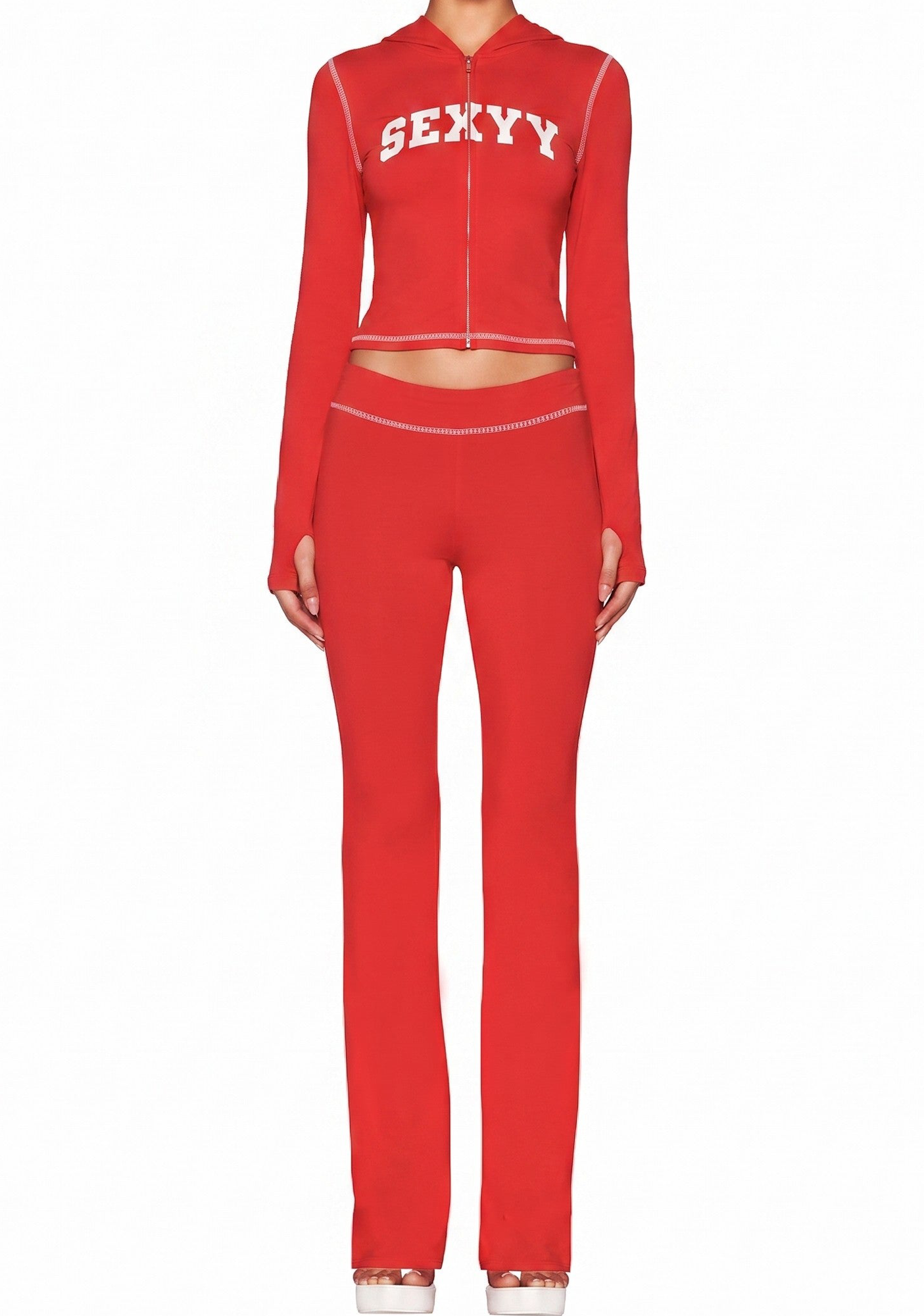 Sexy Baddie Style Slim Fit 2 Piece Y2K Zip Up Set