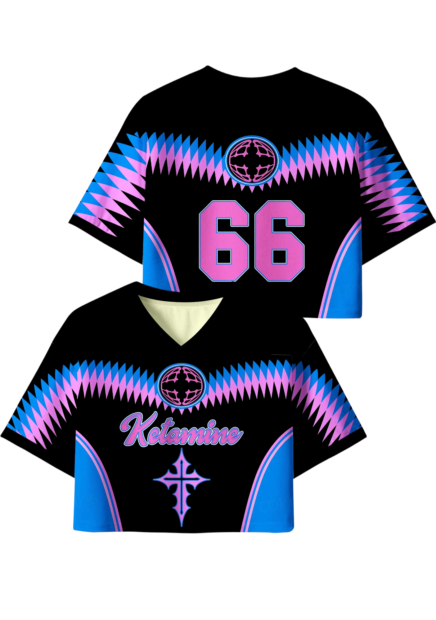 Ketamine Y2K Crop Sport Jersey Shirts