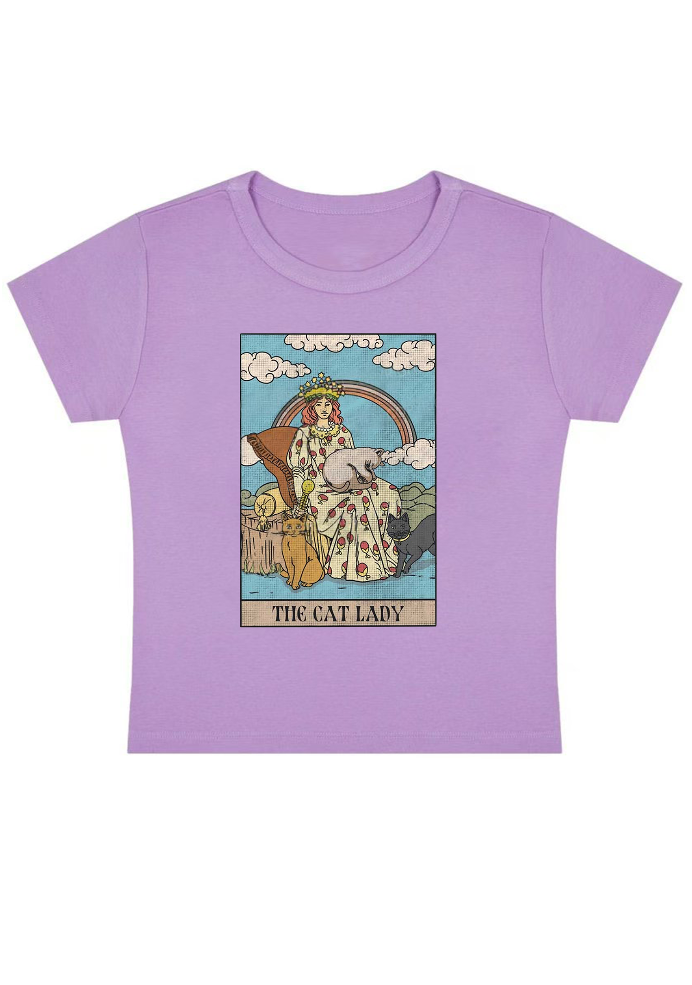 The Cat Lady Y2K Baby Tee