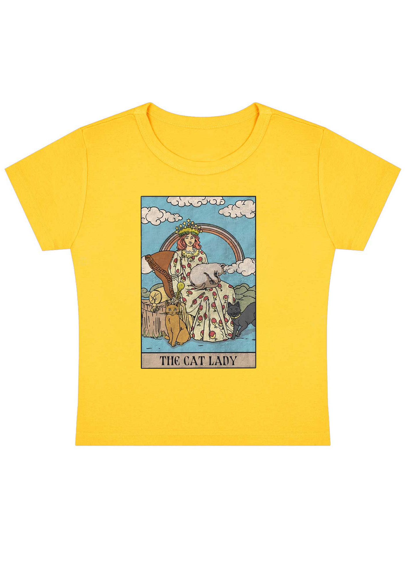 The Cat Lady Y2K Baby Tee