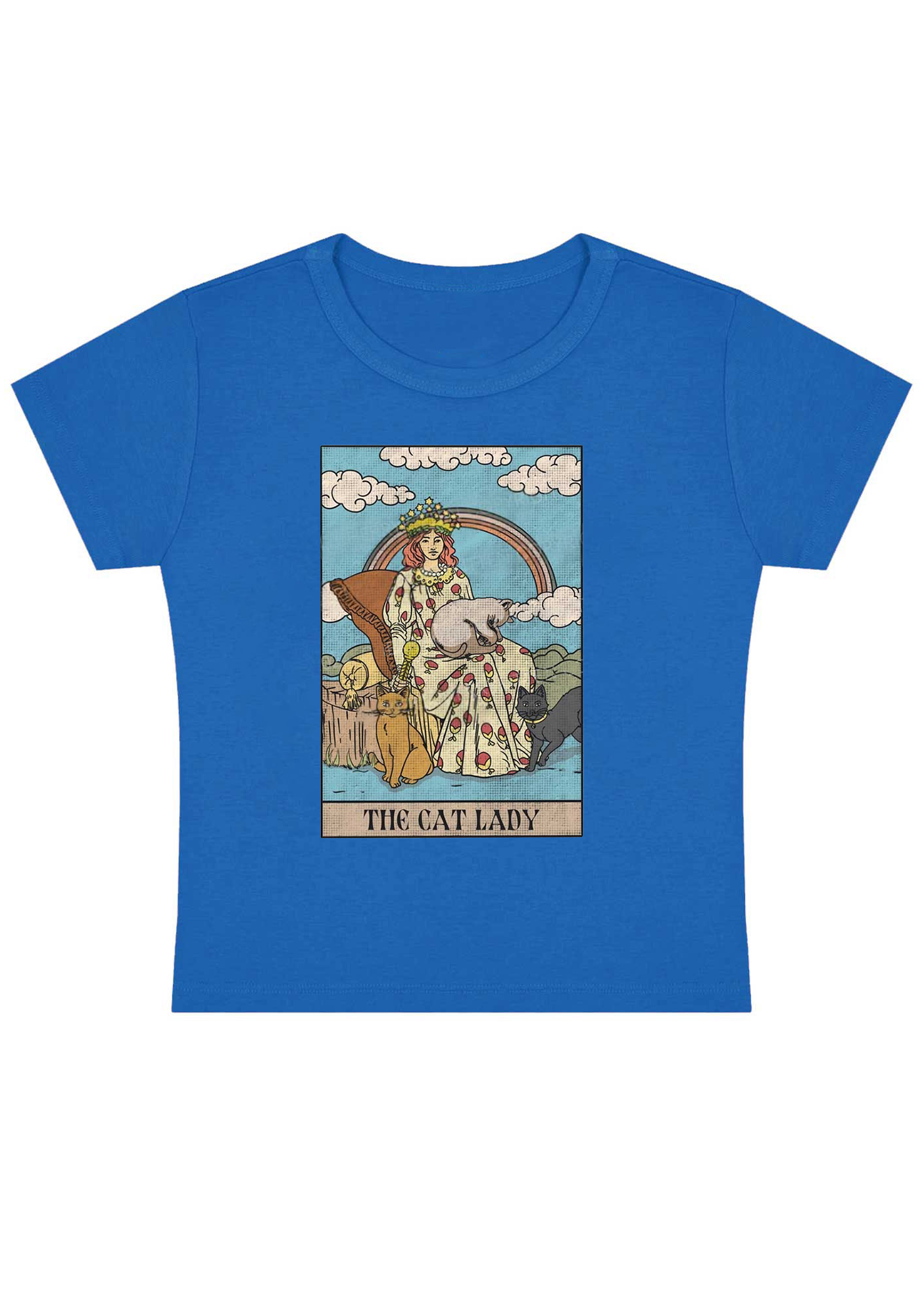 The Cat Lady Y2K Baby Tee