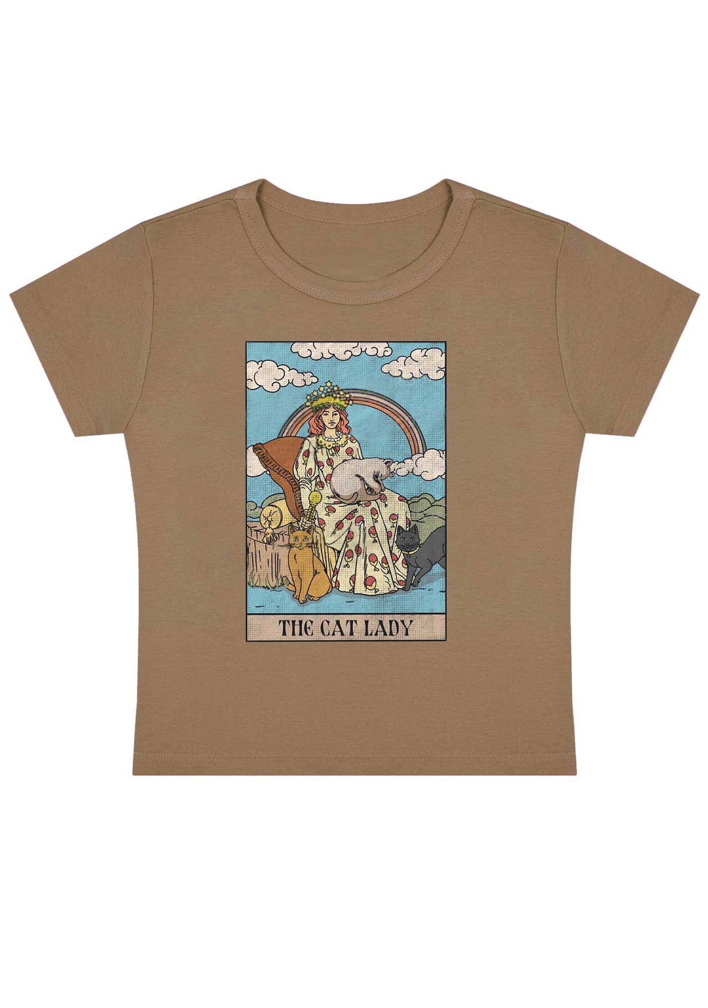 The Cat Lady Y2K Baby Tee