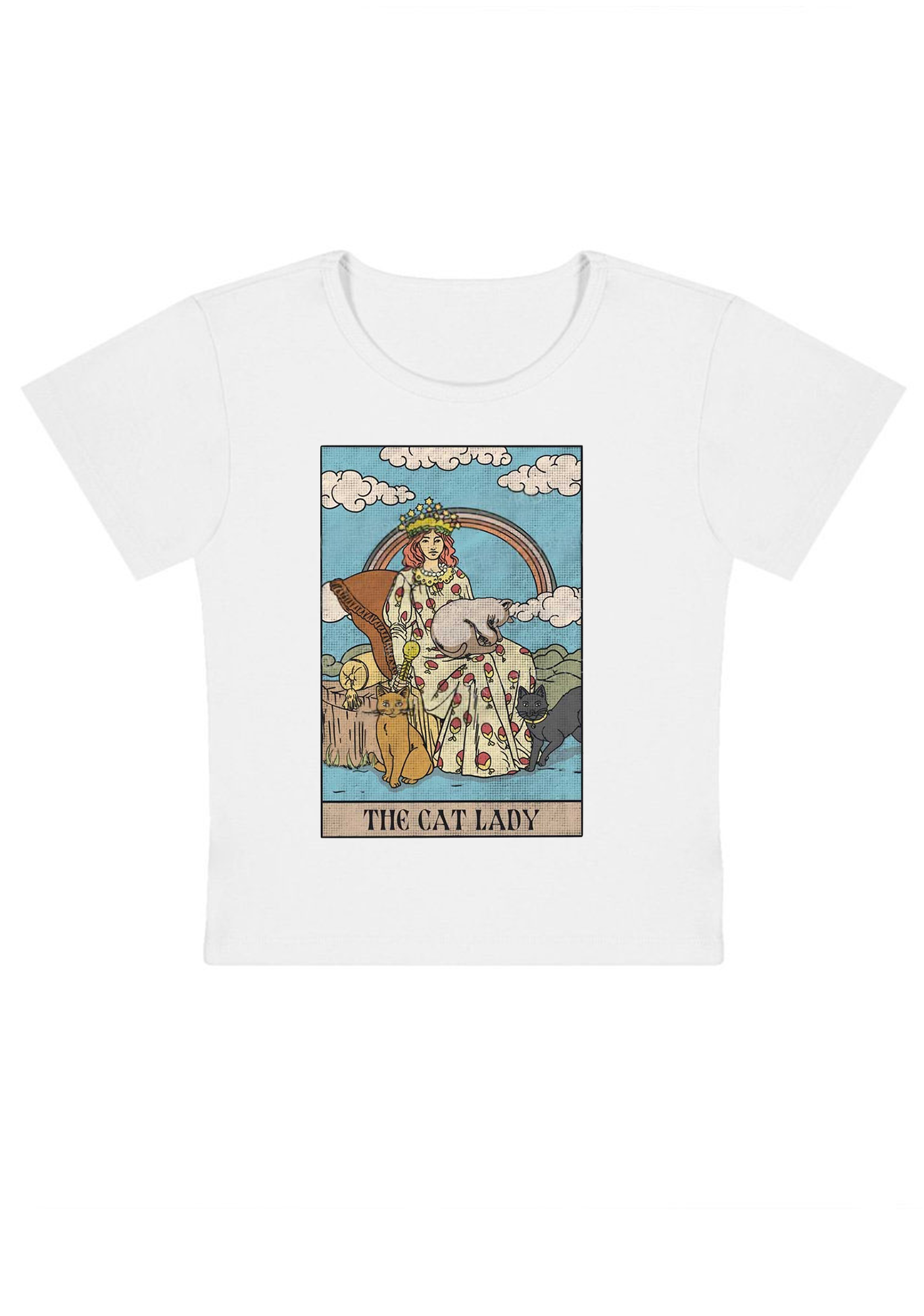 The Cat Lady Y2K Baby Tee