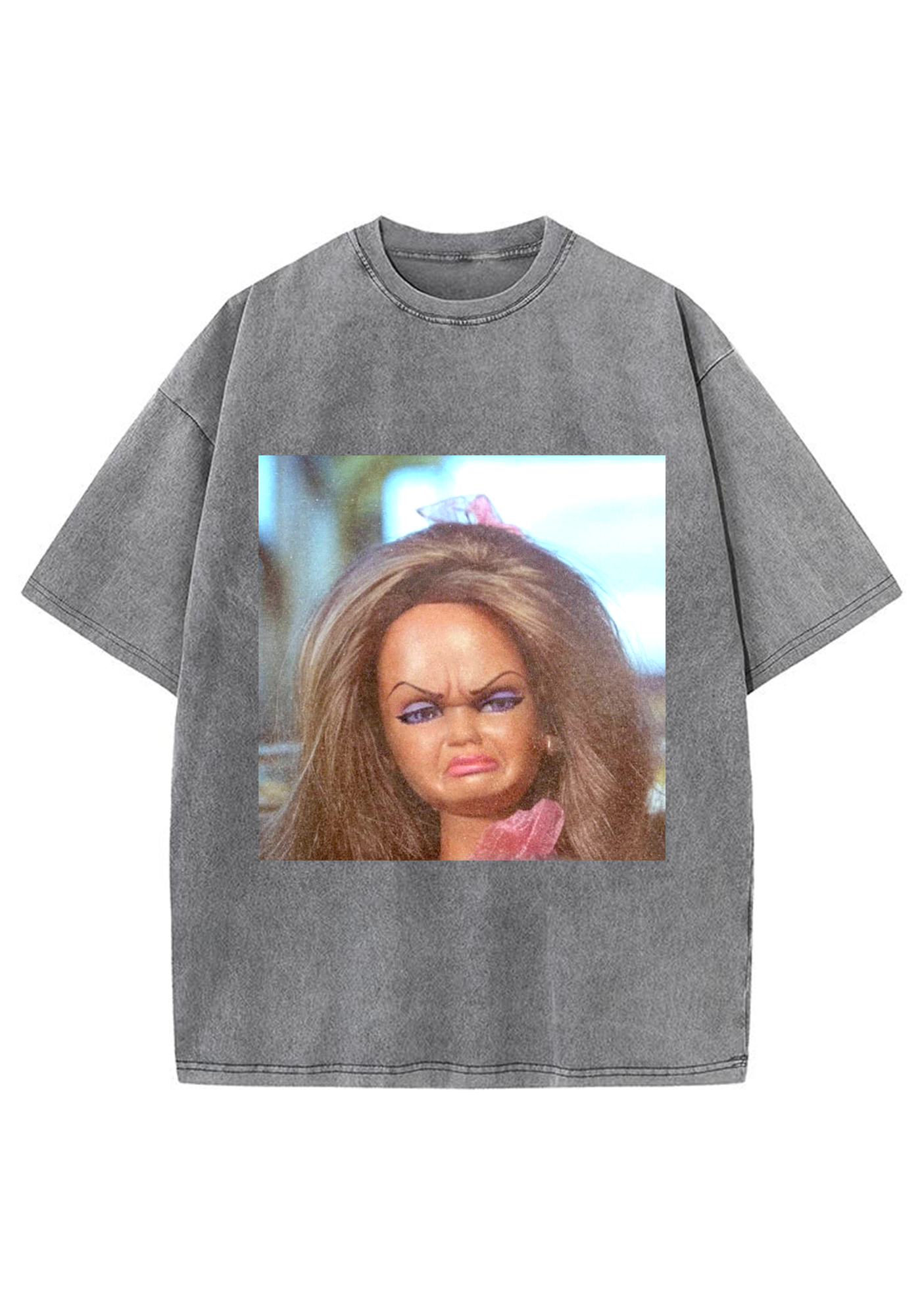 Y2K Aesthetic "Fed Up Barbie" Attitude Washed Tee