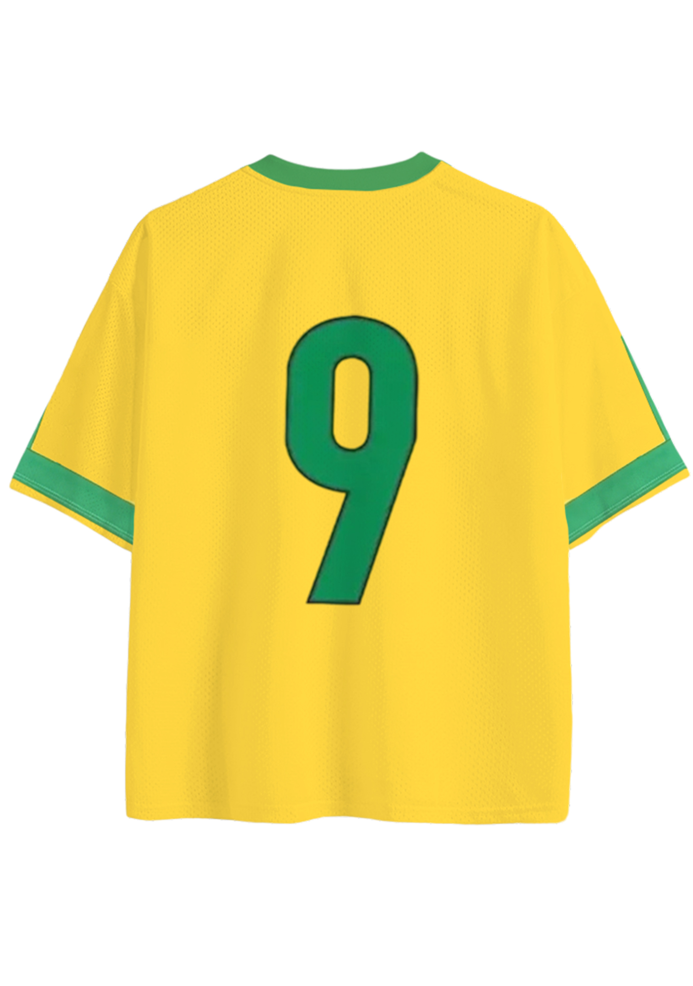 Vintage Yellow & Green Brazil #9 Loose Mesh Jersey Shirts