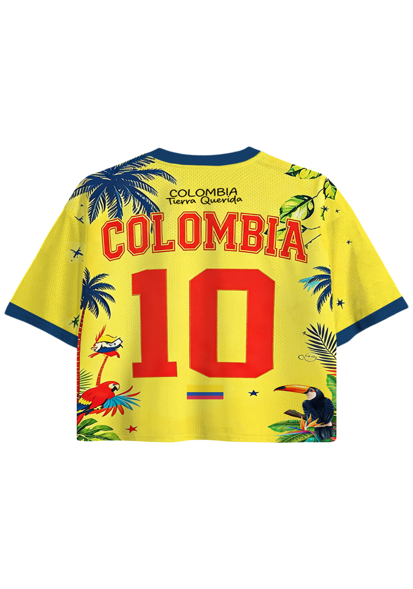 Sunshine Colombia Chiva Bus Macaw Cropped Jersey Shirt