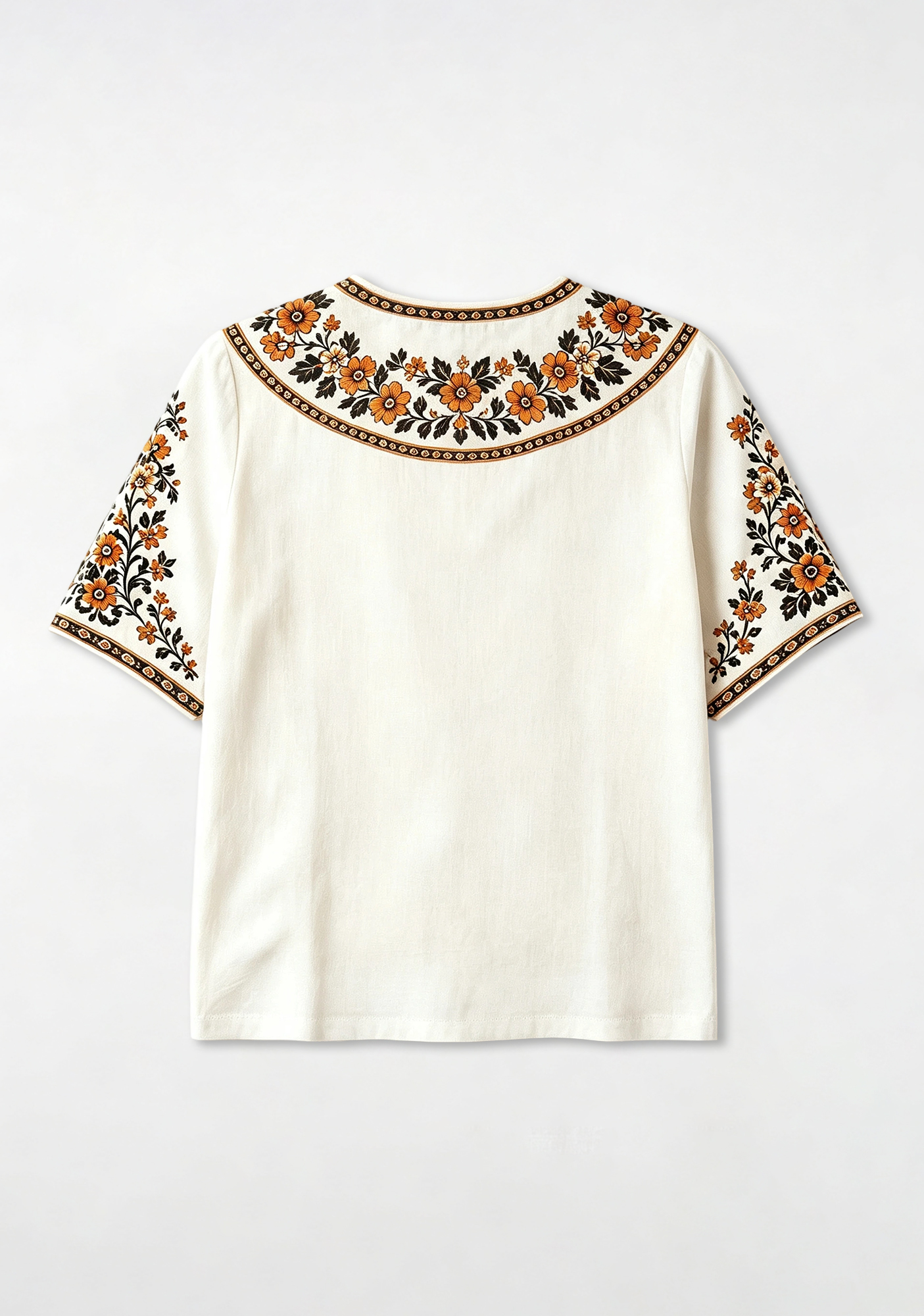 Boho Floral Border Hull City V-Neck Blouse