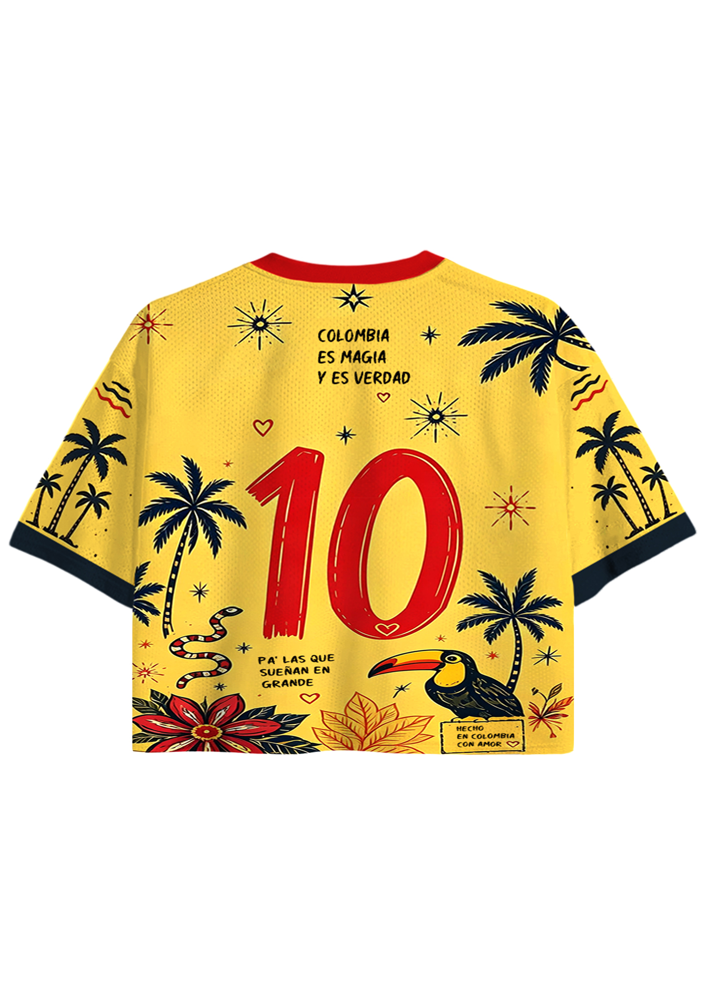 Colombia Tropical Macaw Sun Bus Cropped Jersey Shirt