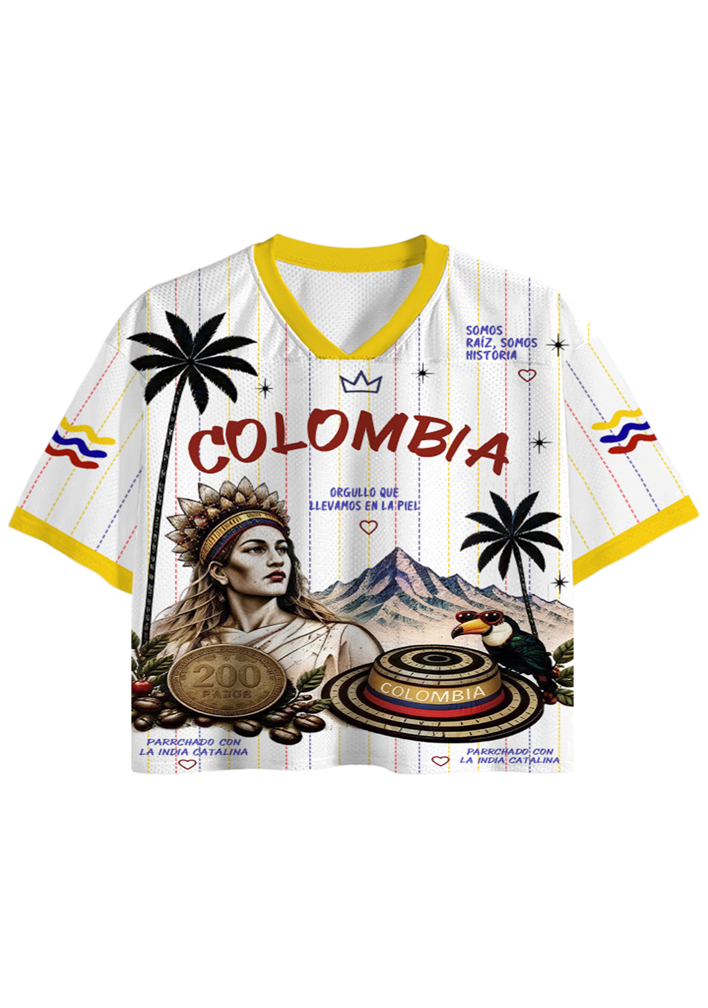 Colombia Indigenous Culture Cropped Jersey Shirt