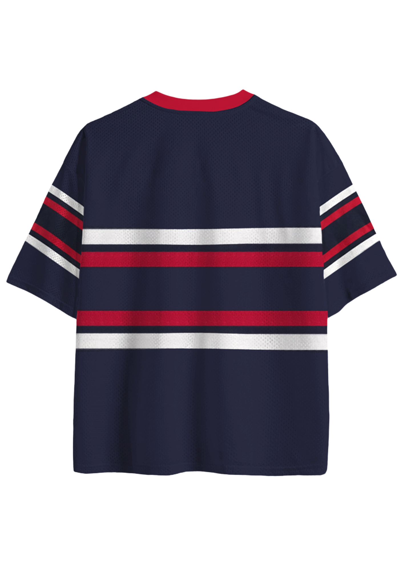 Navy Red Striped USA Mesh Jersey Shirts