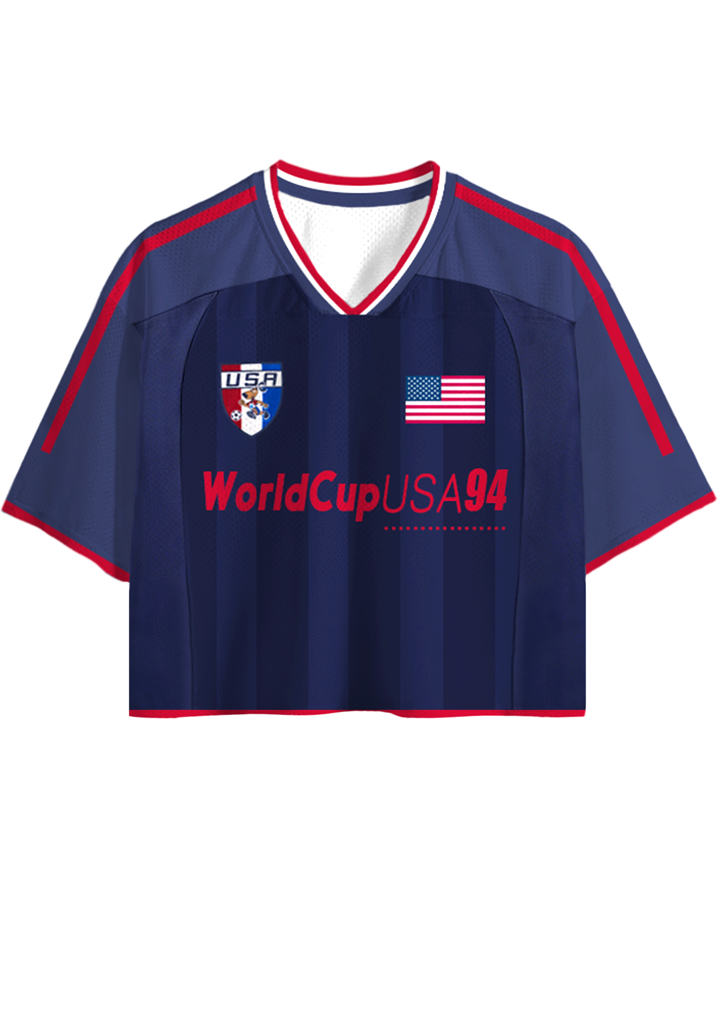 World Cup USA 94 Printed Cropped Mesh Jersey Shirt