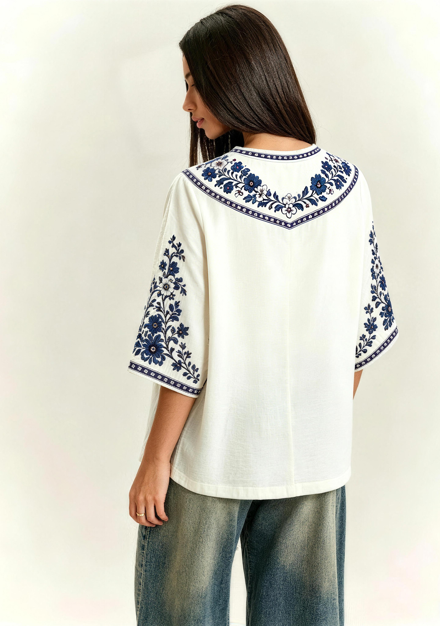 Boho Brighton & Hove Albion Crest Floral V-Neck Blouse