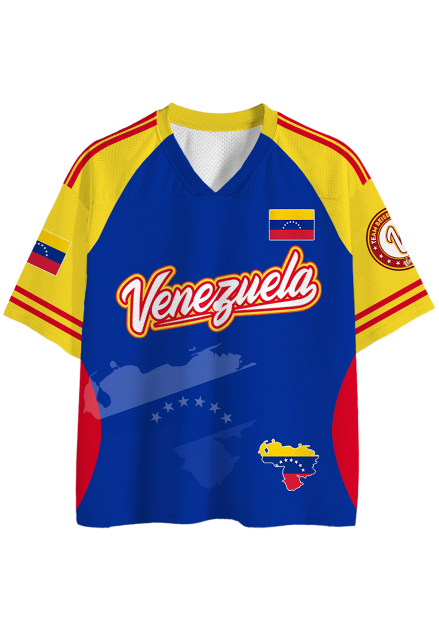 Venezuela National Flag Map Graphic Mesh Jersey Shirts