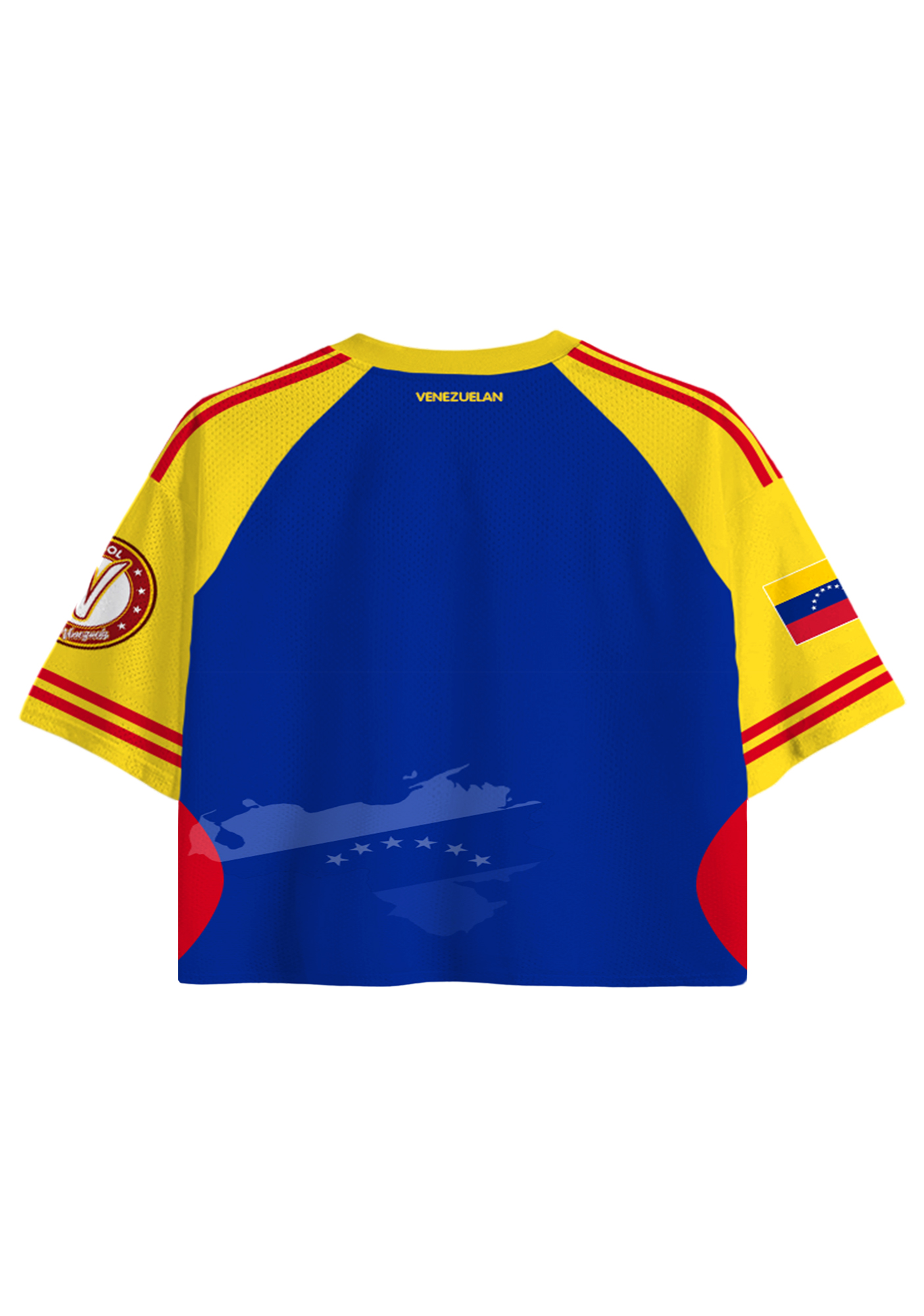 Venezuela National Flag Map Graphic Cropped Jersey Shirt