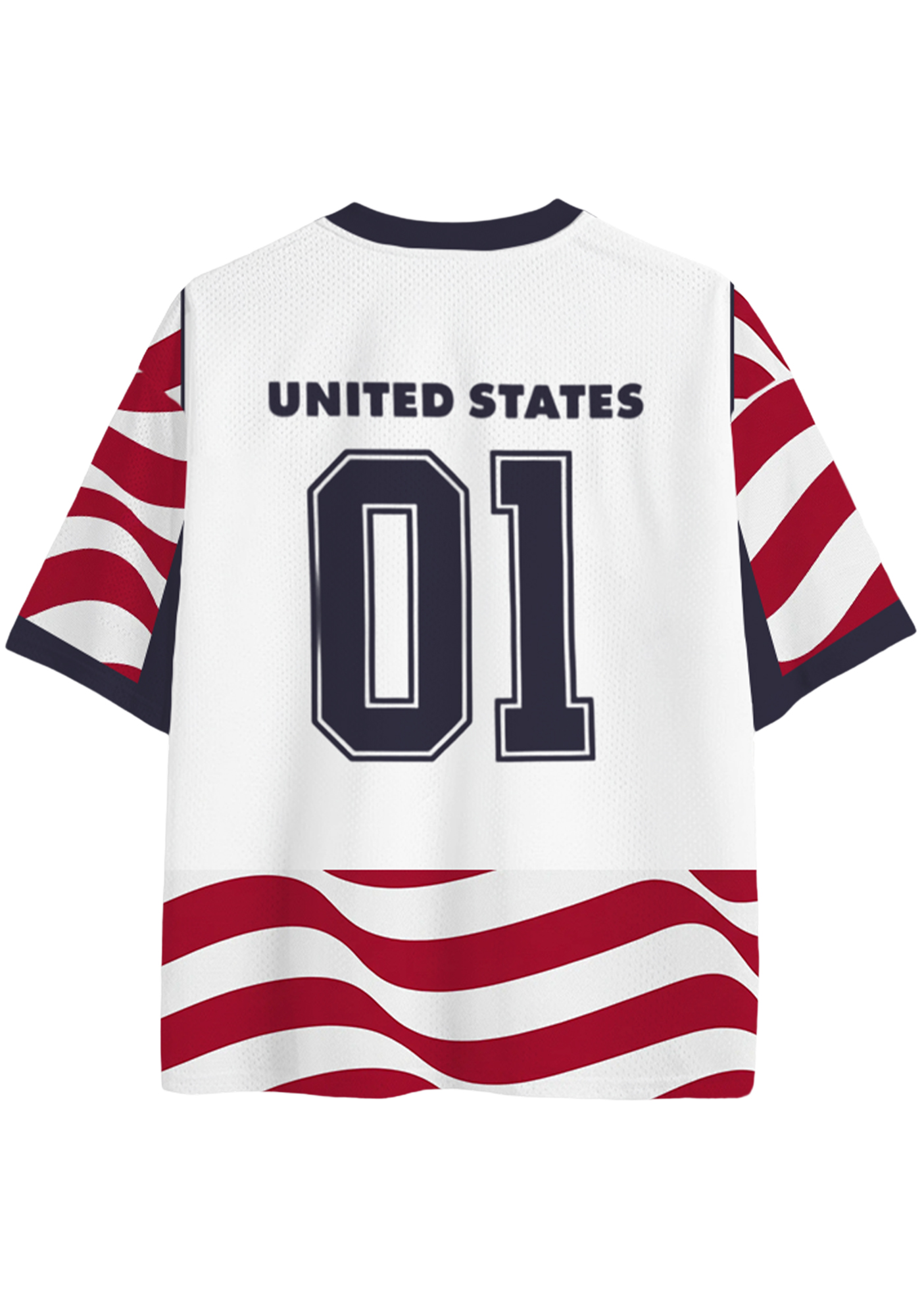 Red White Striped USA Inspired Mesh Jersey Shirts