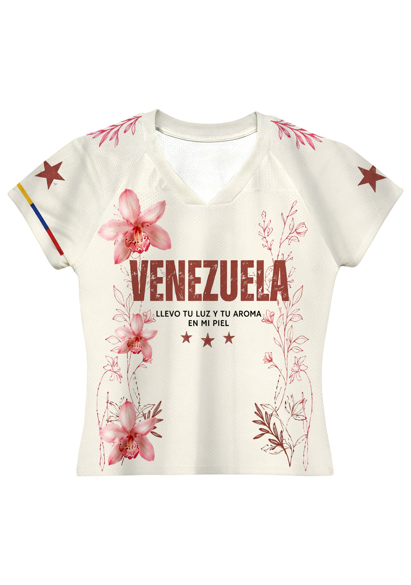 Venezuela Pink Floral Orchid Graphic Baby Tee