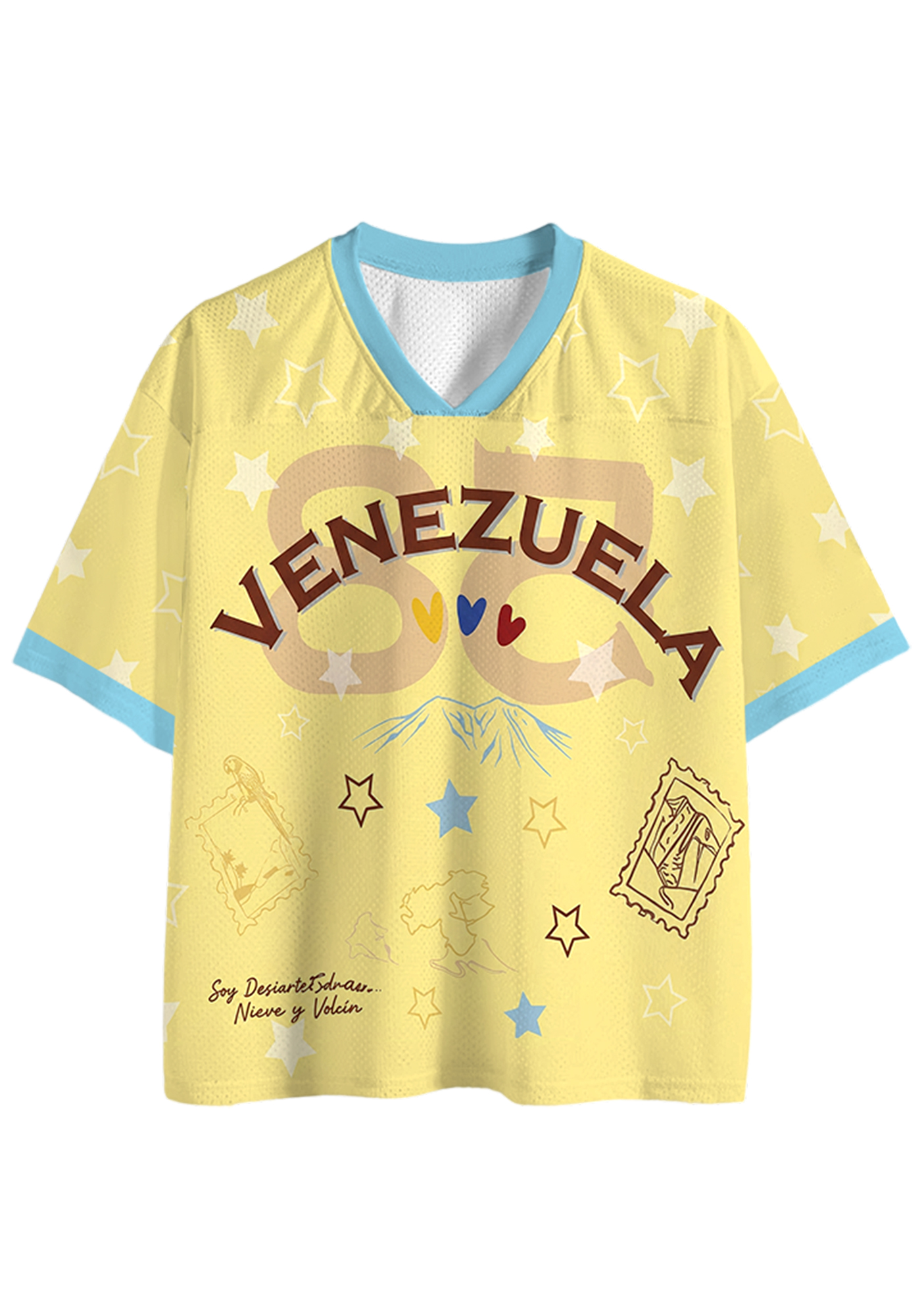 Venezuela Travel Stamp Star Graphic Mesh Jersey Shirts