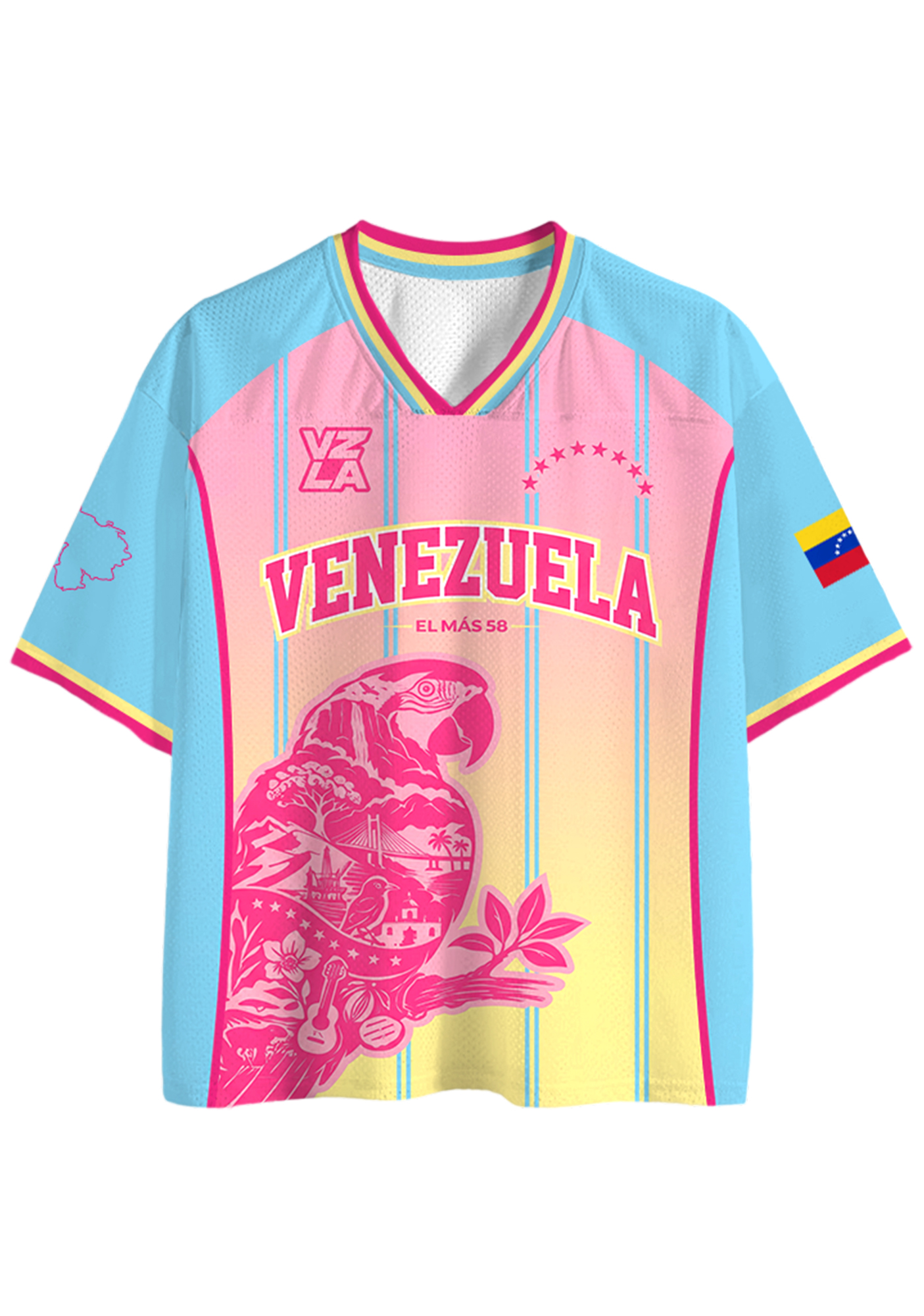 Venezuela Macaw Scenic Landscape Mesh Jersey Shirts