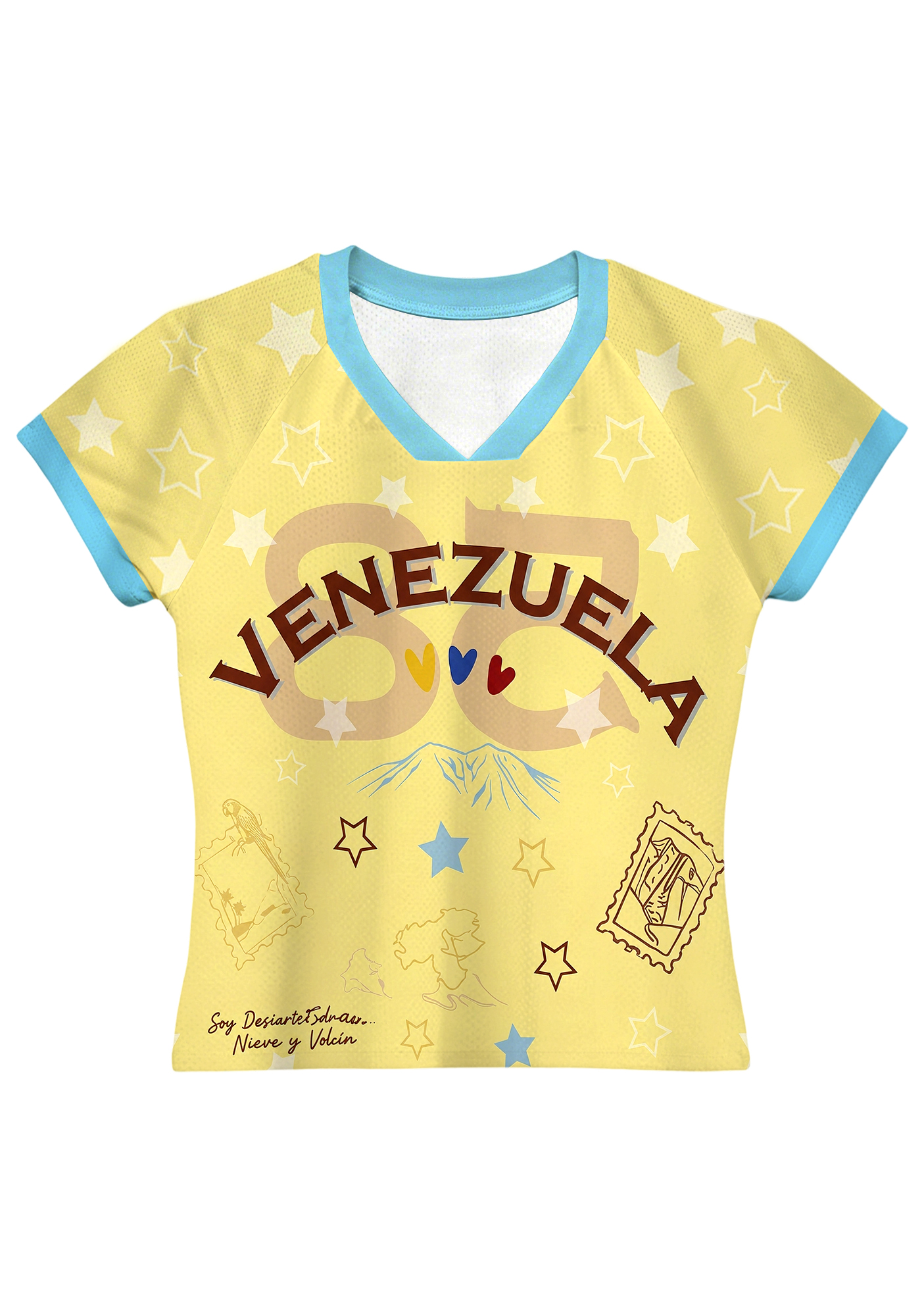 Venezuela Travel Stamp Star Graphic Baby Tee