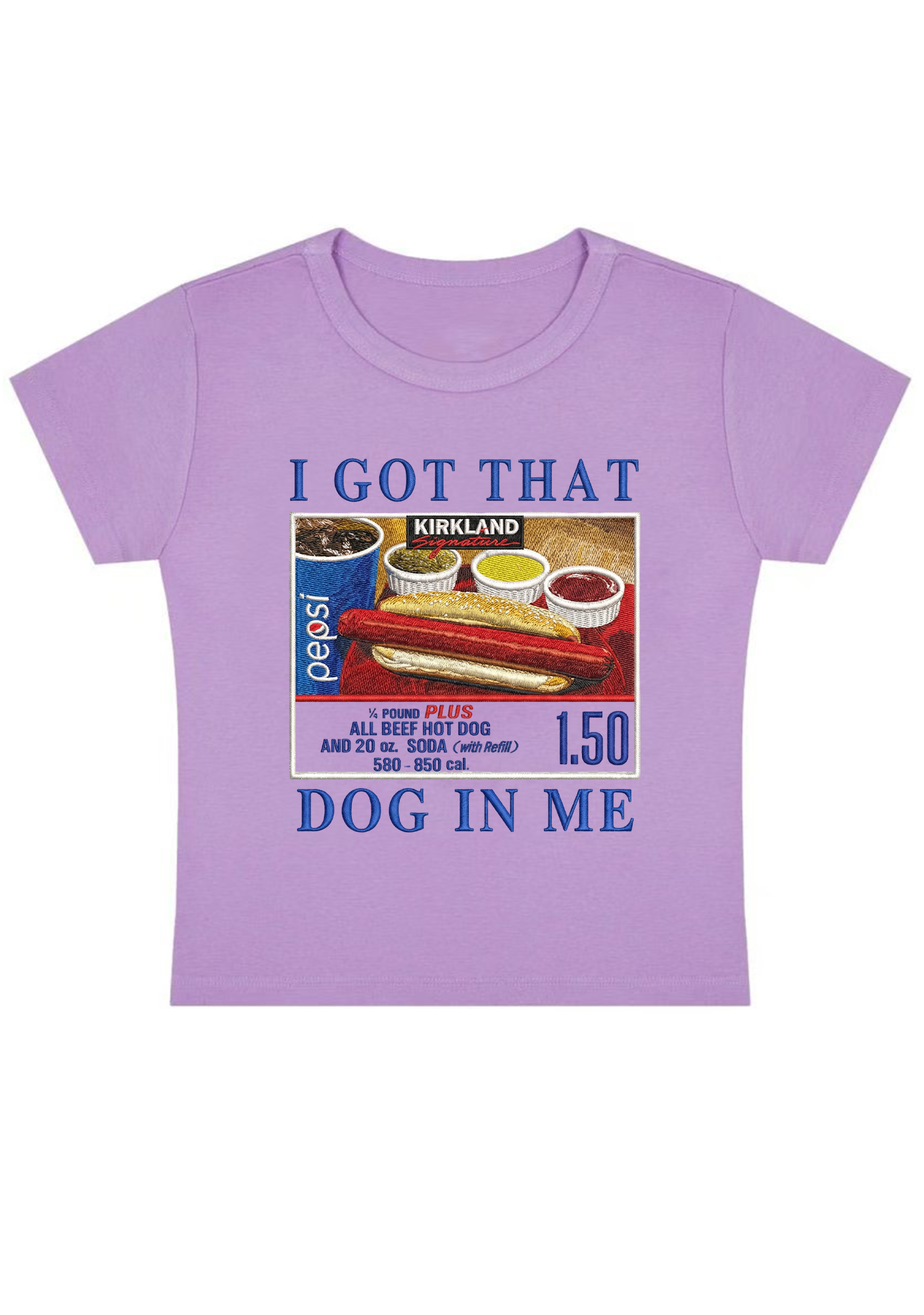 I Got That Dog In Me Embroidery Y2K Baby Tee