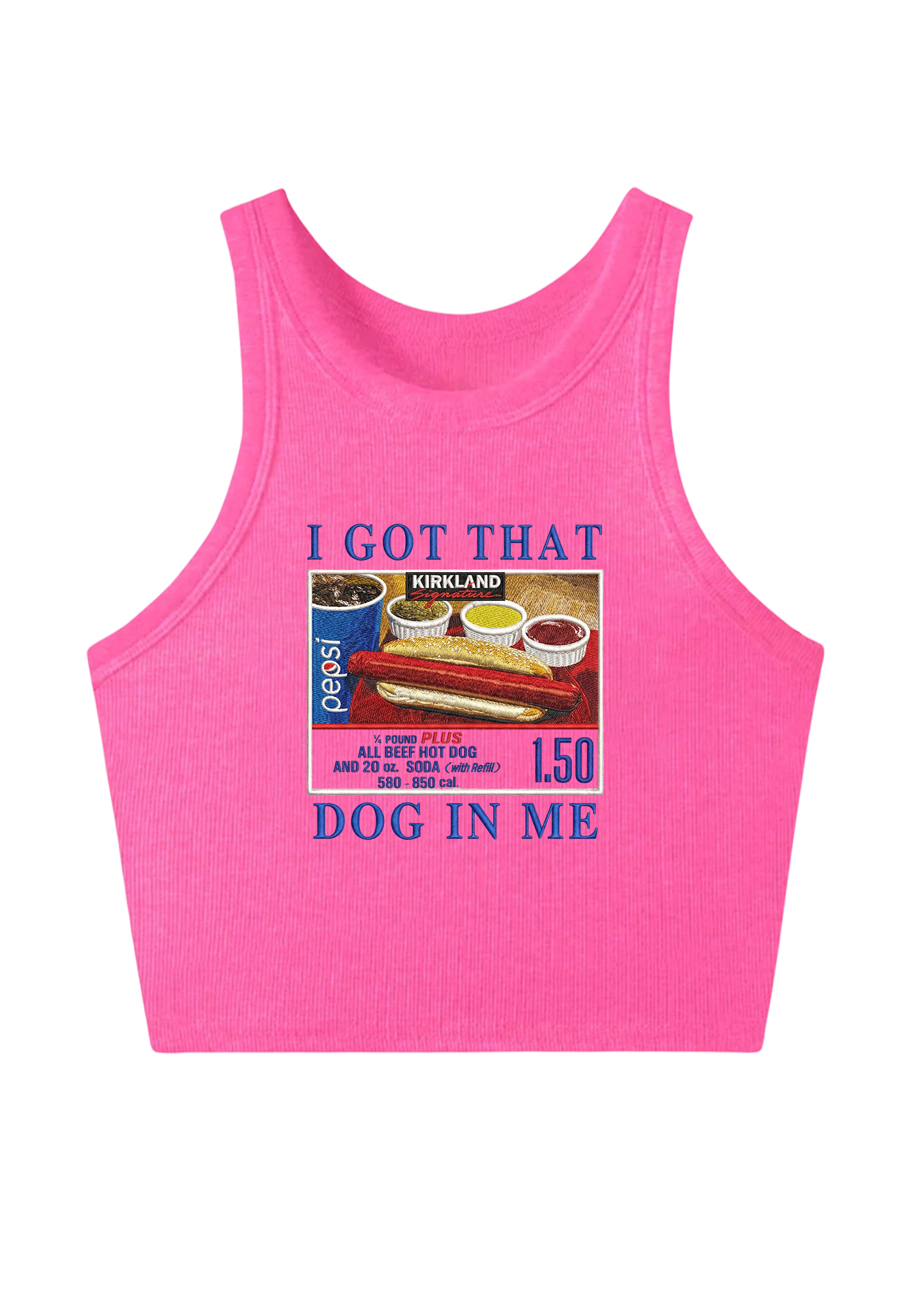 I Got That Dog In Me Embroidery Y2K Crop Tank Top