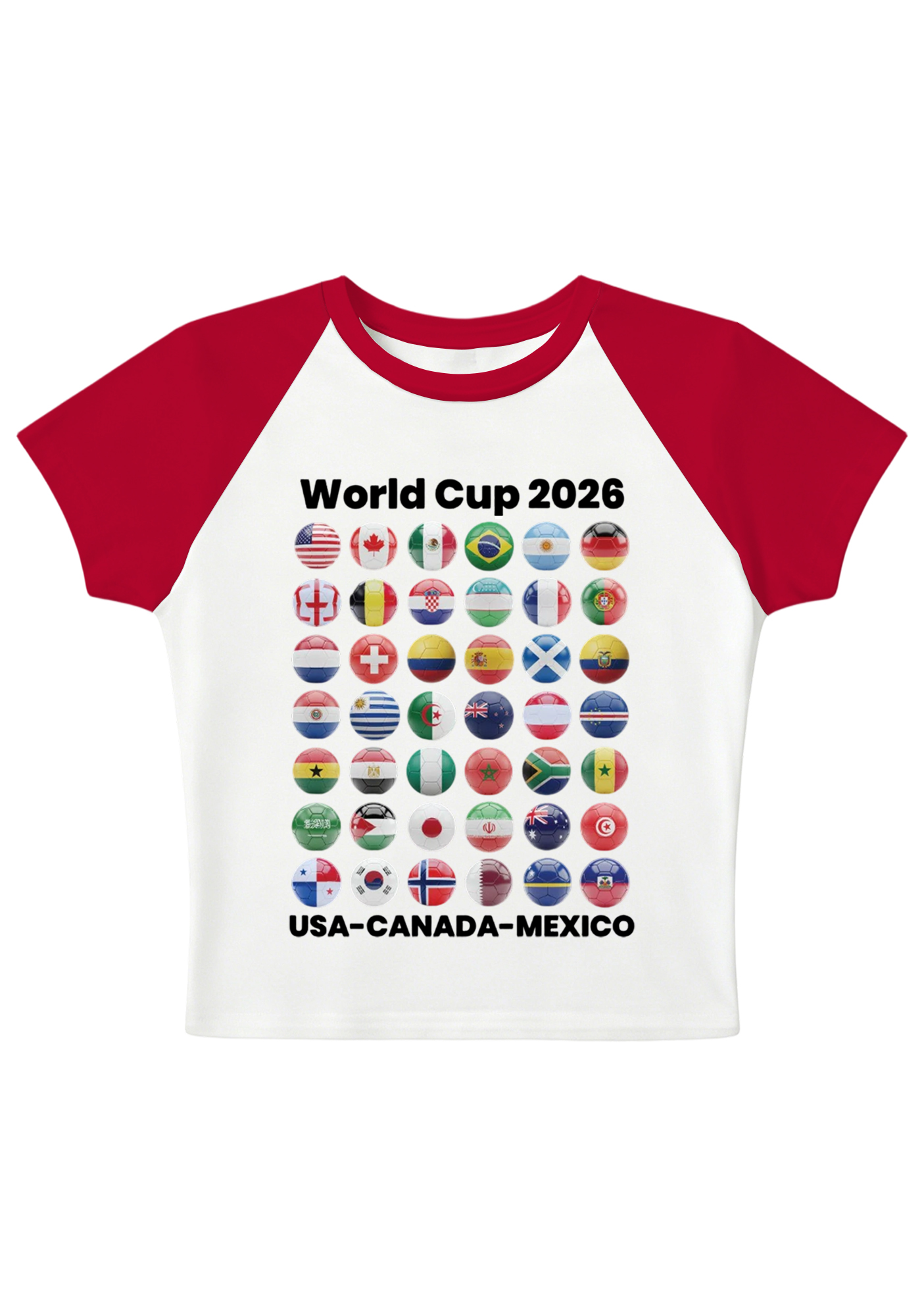 2026 World Cup All Teams Flag Splicing Y2K Baby Tee