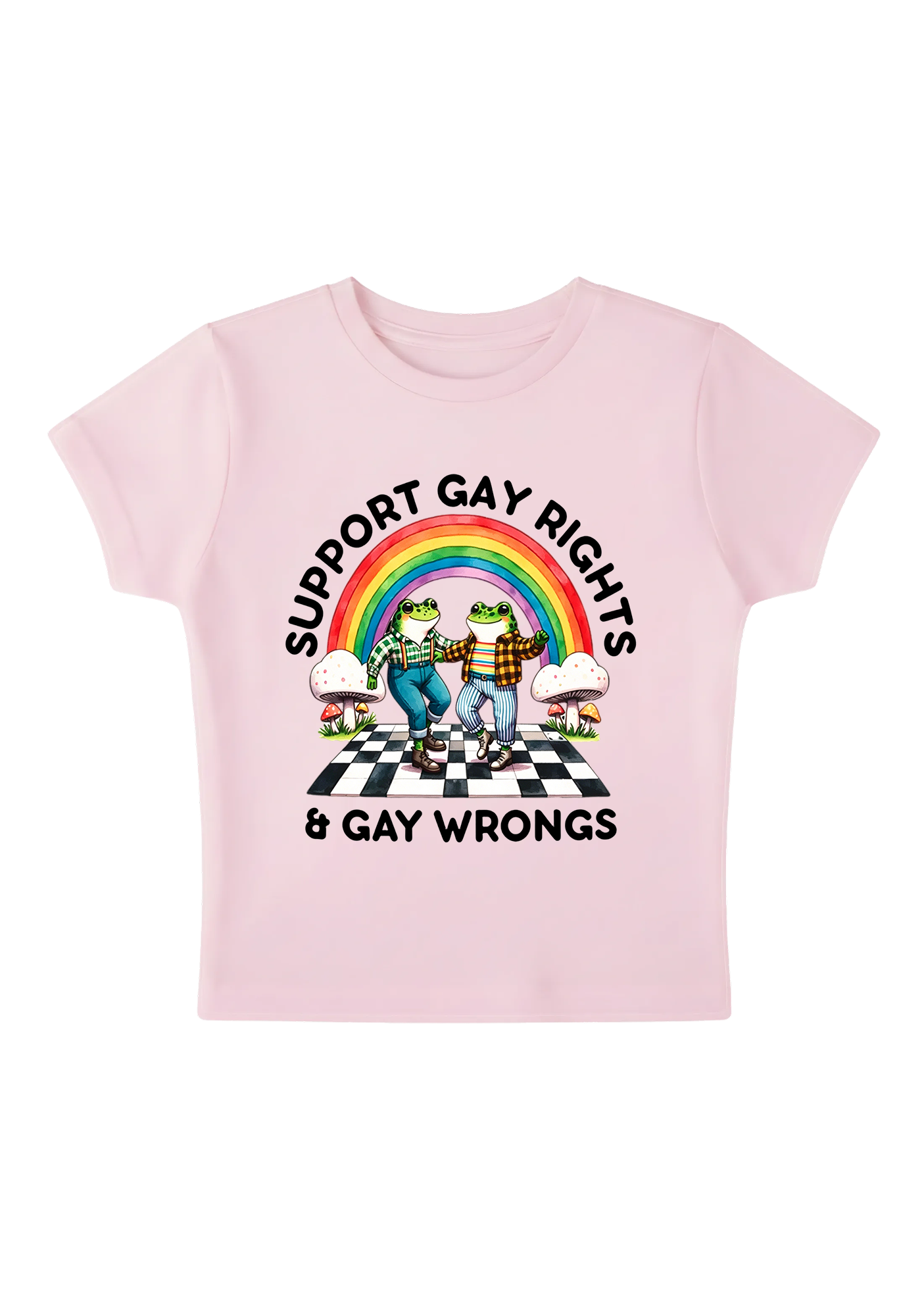 Support Gay Rights and Gay Wrongs Y2K Baby Tee