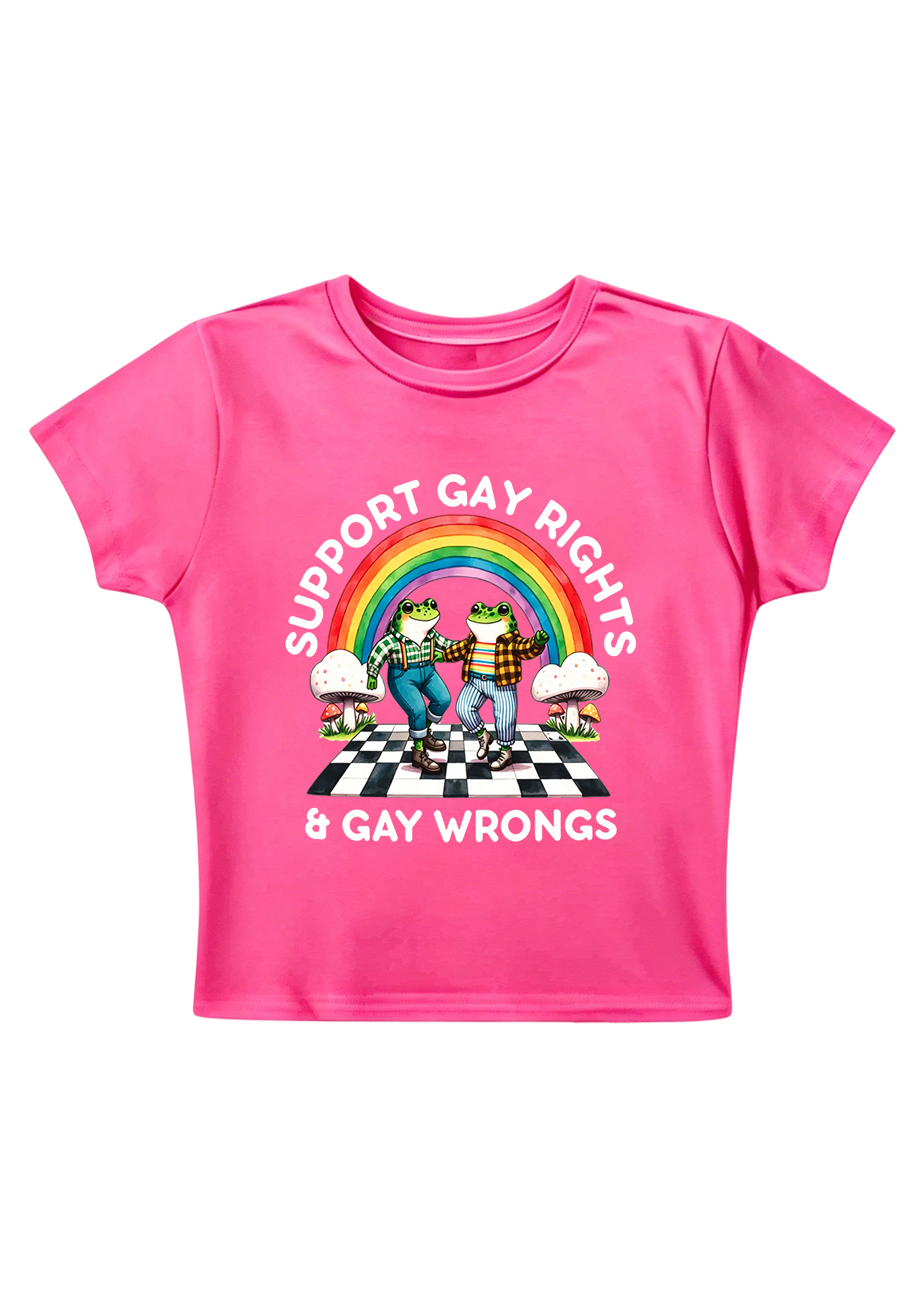 Support Gay Rights and Gay Wrongs Y2K Baby Tee