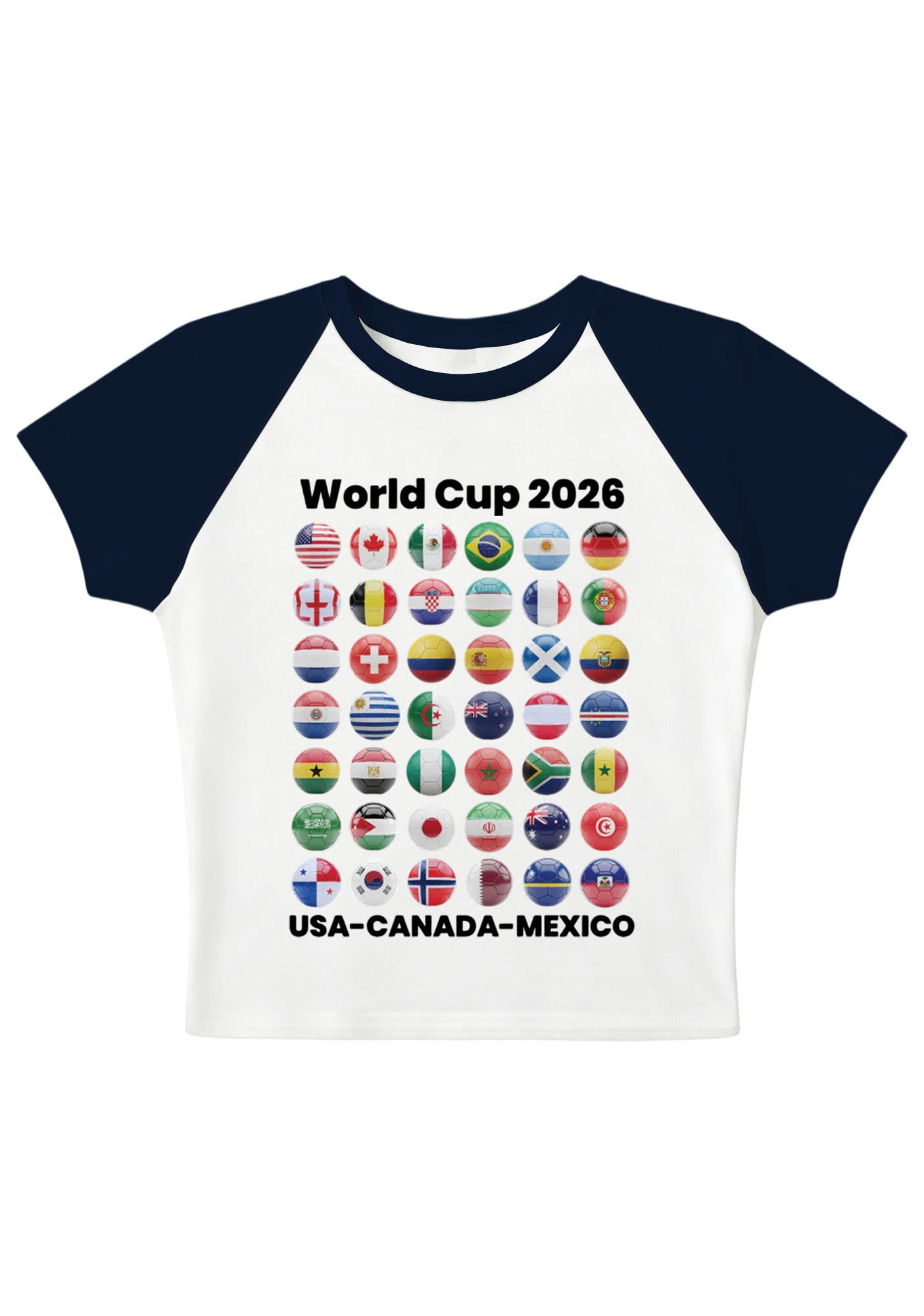 2026 World Cup All Teams Flag Splicing Y2K Baby Tee