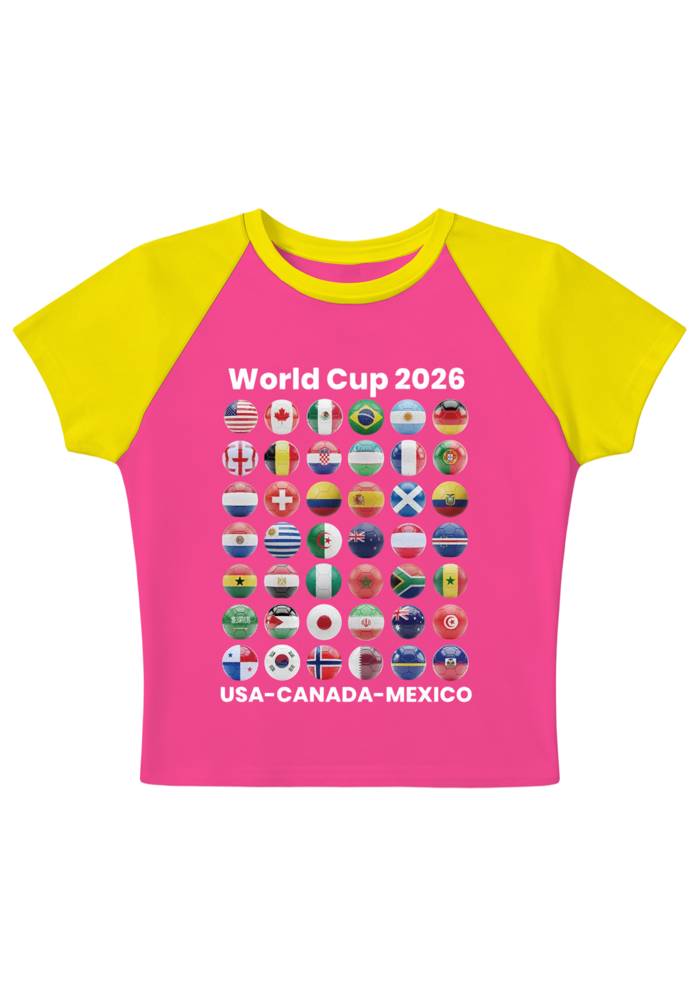 2026 World Cup All Teams Flag Splicing Y2K Baby Tee
