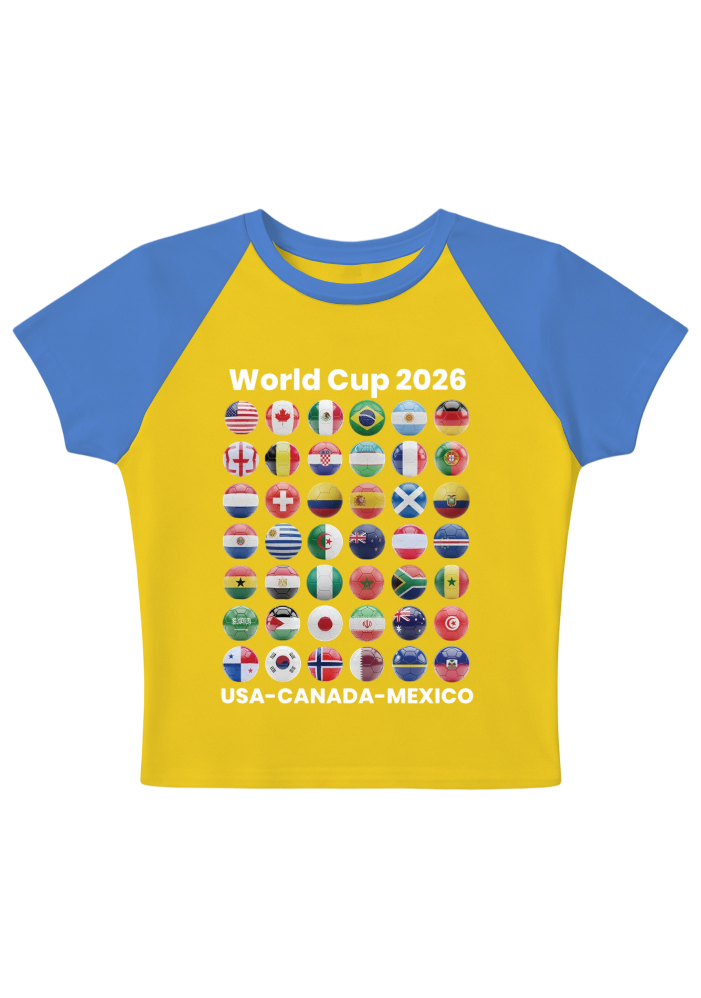2026 World Cup All Teams Flag Splicing Y2K Baby Tee
