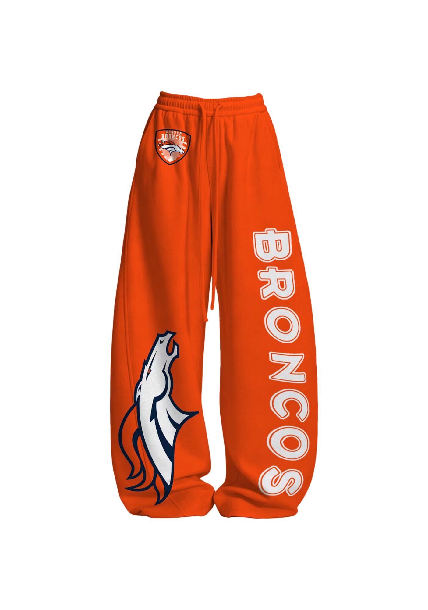 Orange Broncos Horse Logo Tops & Elasticated Trousers Two-Piece Set