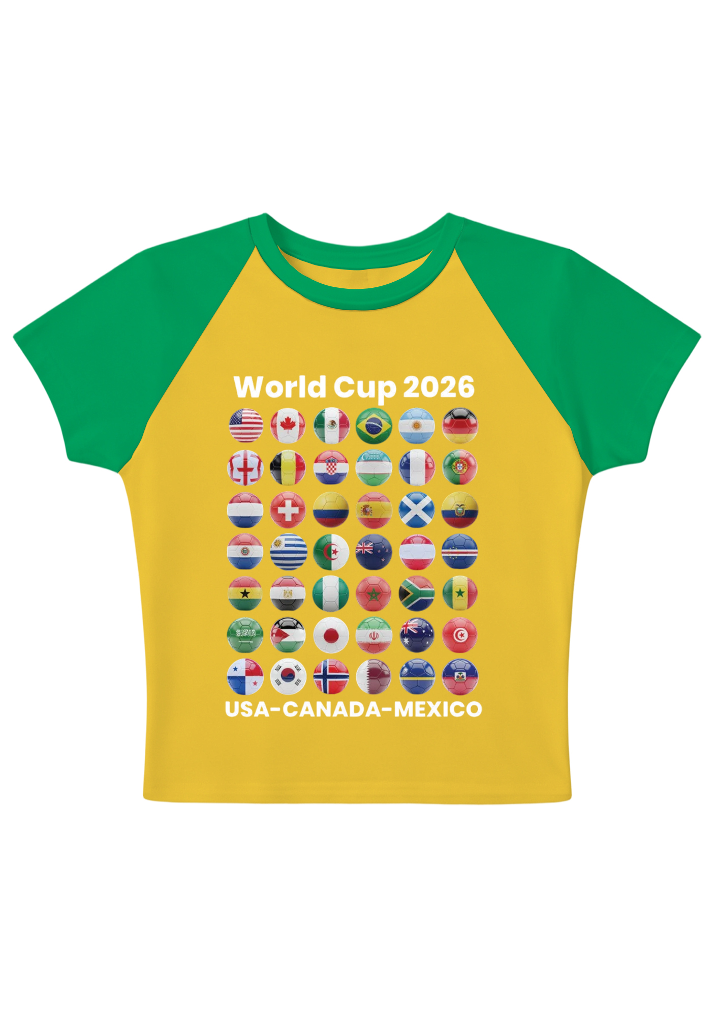2026 World Cup All Teams Flag Splicing Y2K Baby Tee