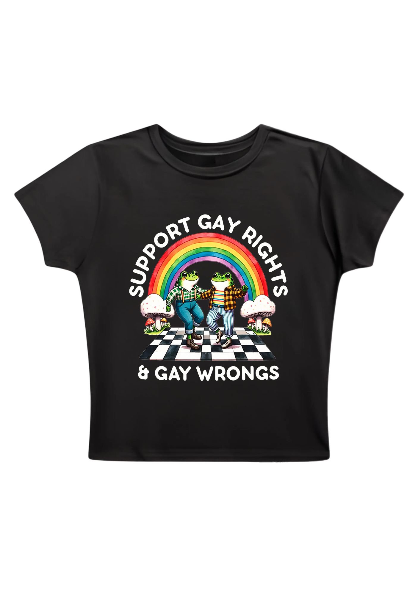 Support Gay Rights and Gay Wrongs Y2K Baby Tee