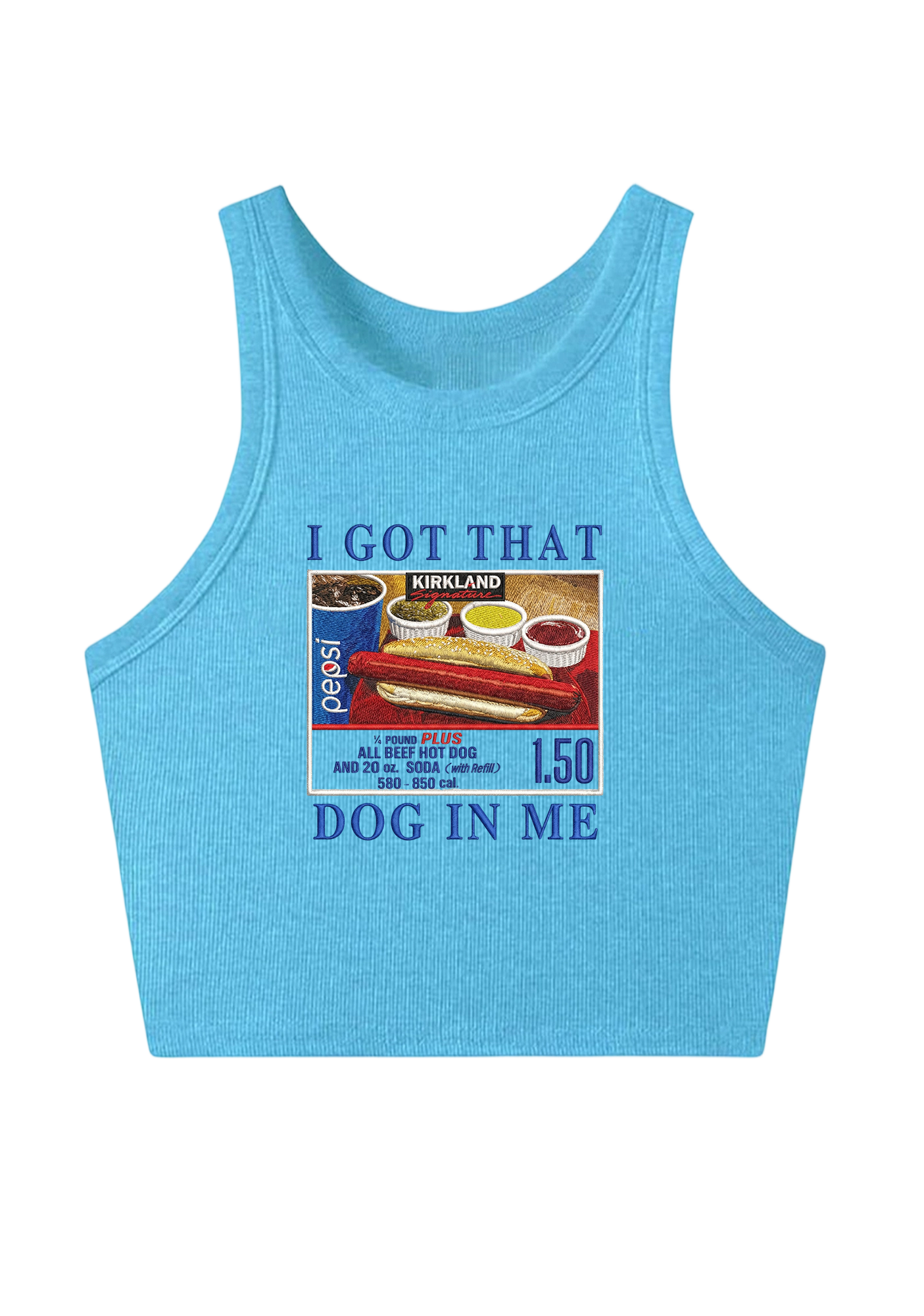I Got That Dog In Me Embroidery Y2K Crop Tank Top