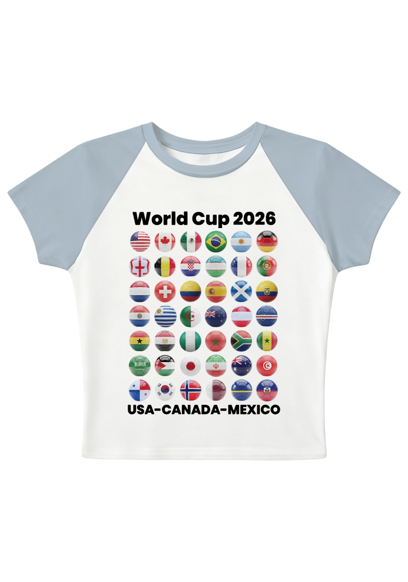 2026 World Cup All Teams Flag Splicing Y2K Baby Tee