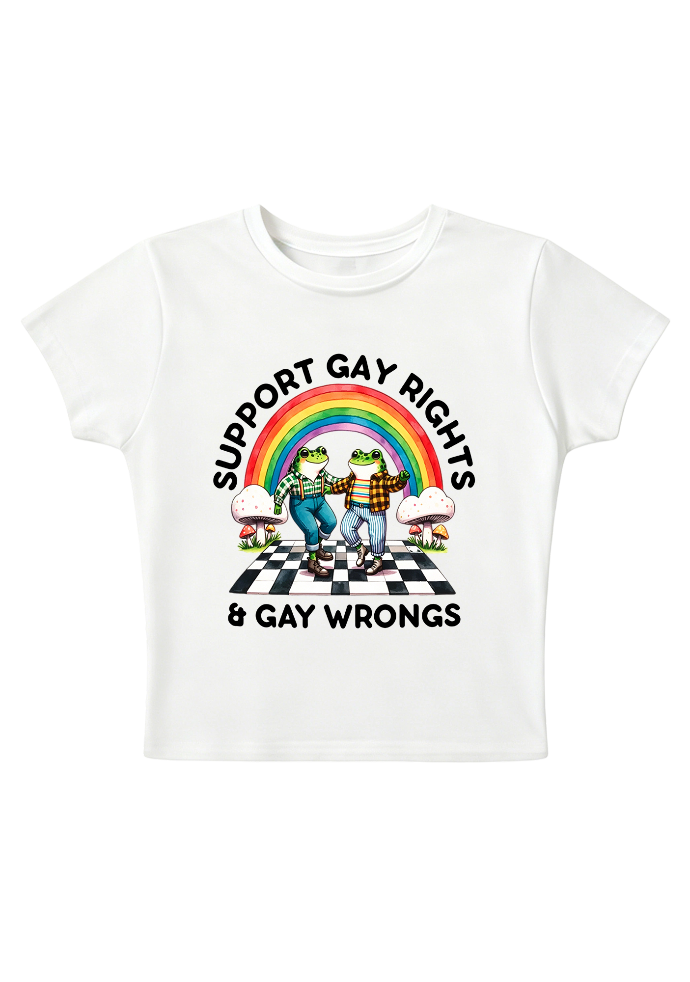 Support Gay Rights and Gay Wrongs Y2K Baby Tee