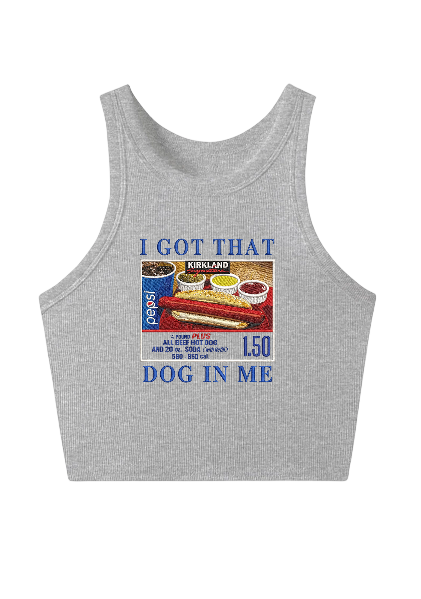 I Got That Dog In Me Embroidery Y2K Crop Tank Top