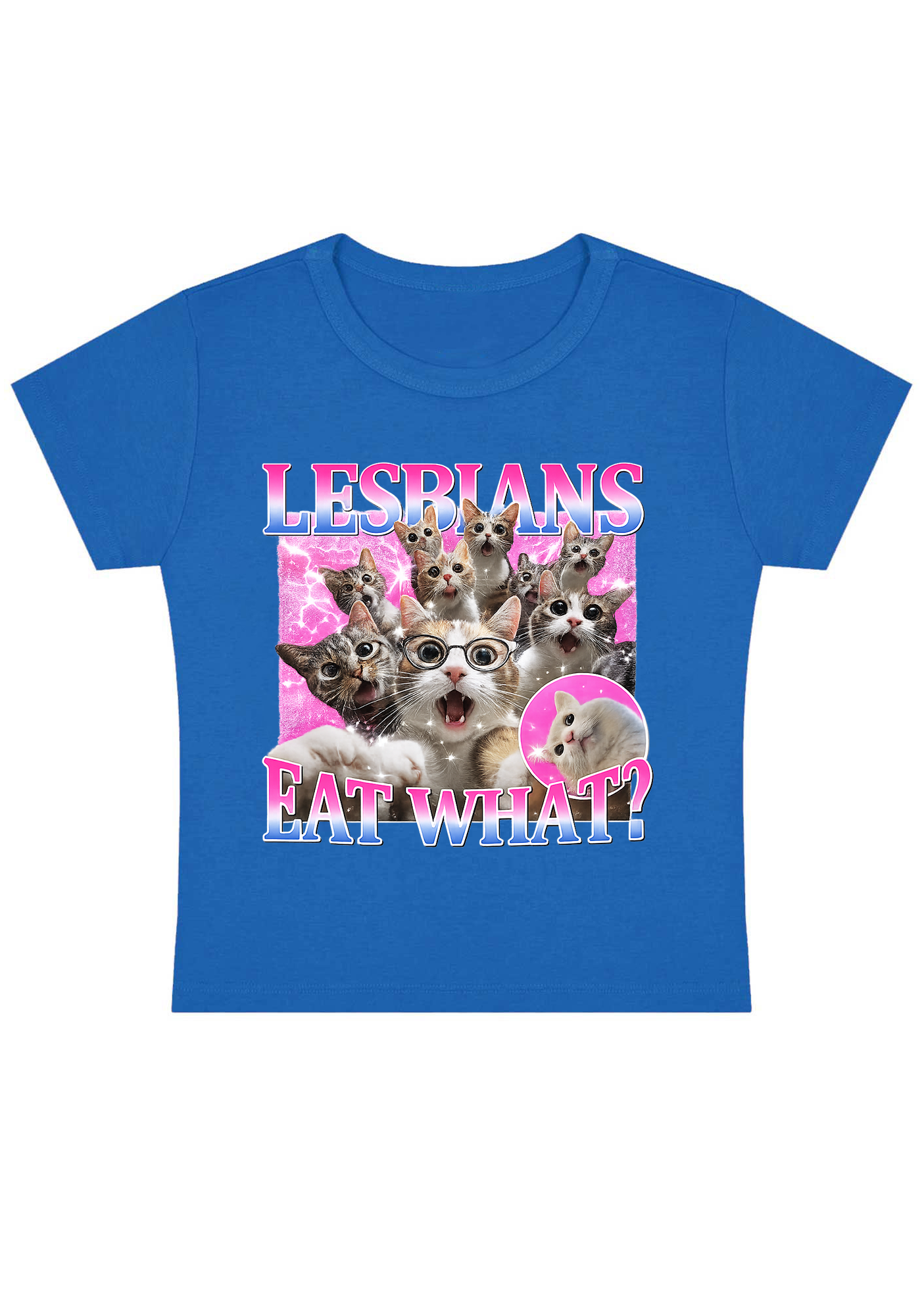 Lesbians Eat What Y2K Baby Tee