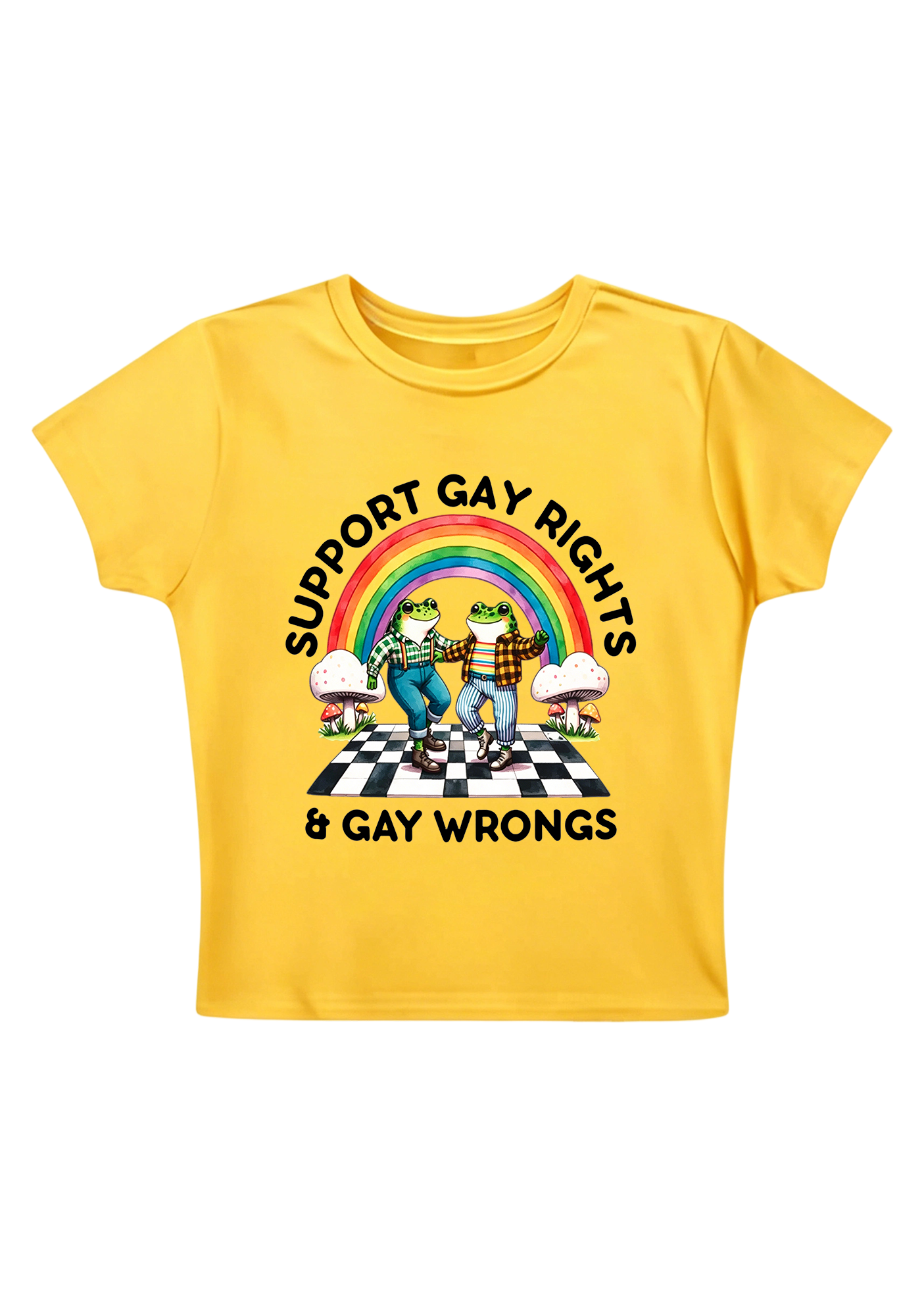 Support Gay Rights and Gay Wrongs Y2K Baby Tee