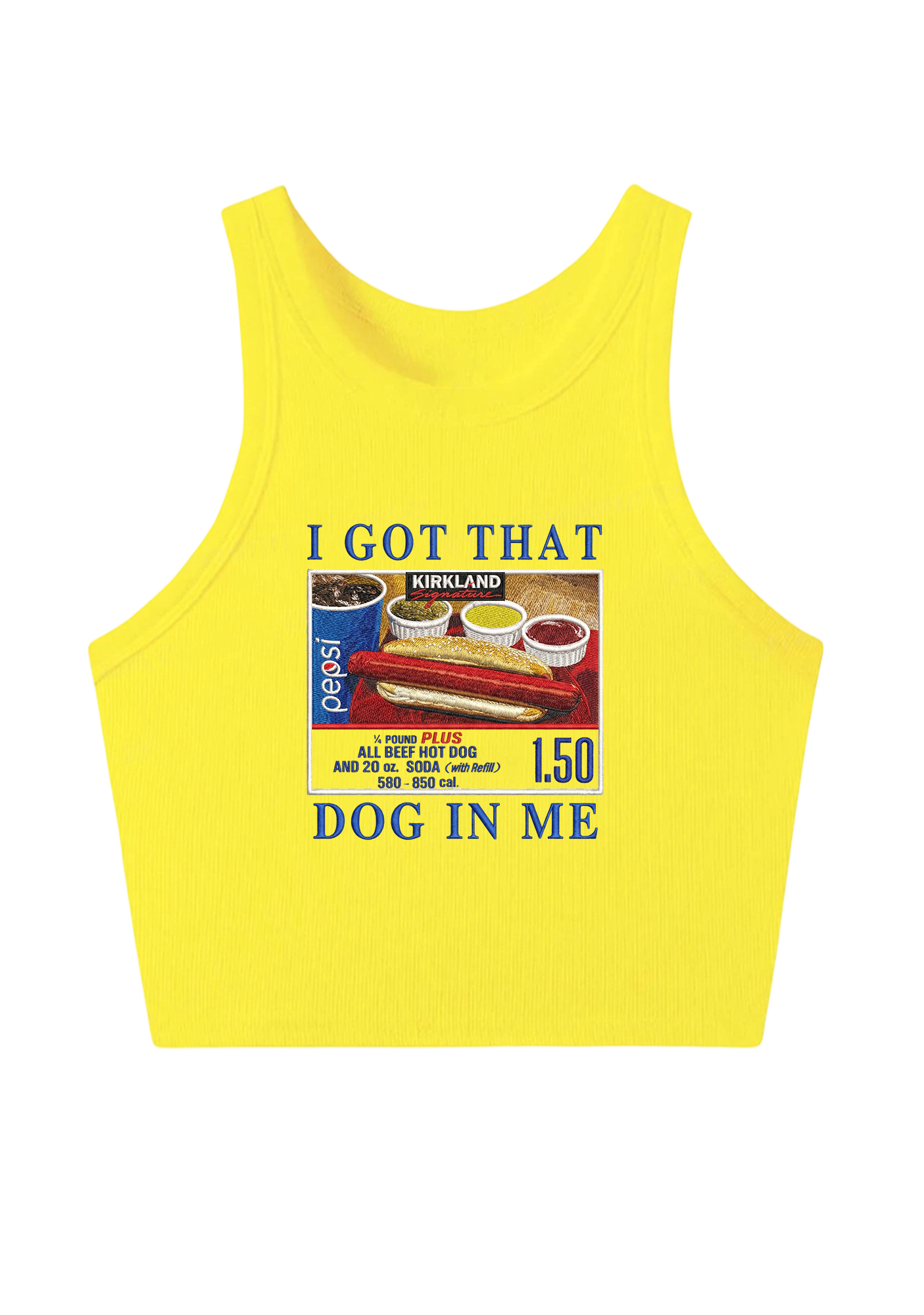 I Got That Dog In Me Embroidery Y2K Crop Tank Top