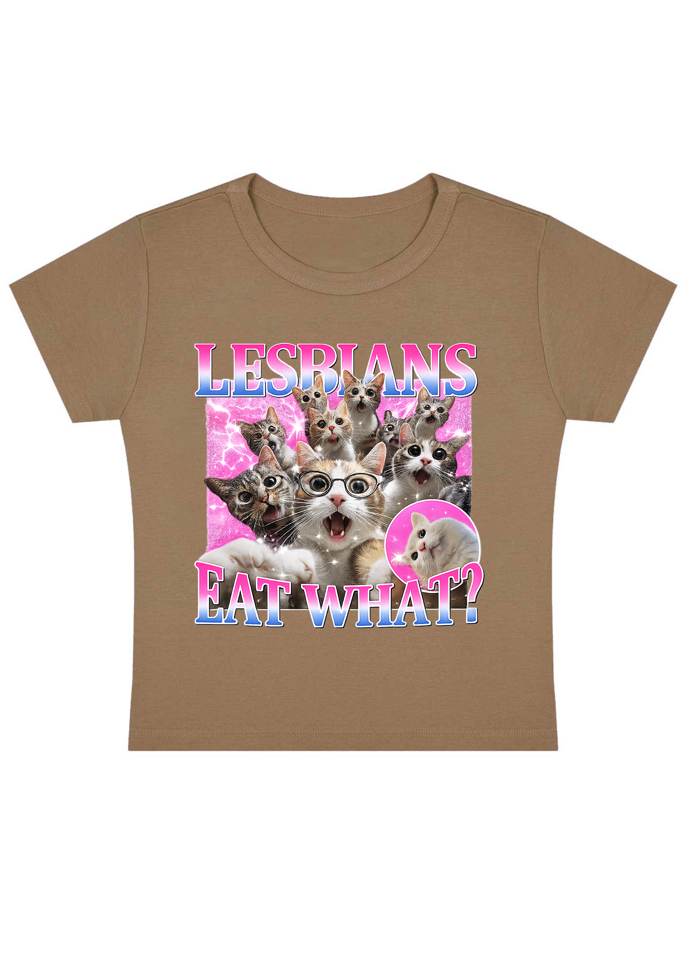 Lesbians Eat What Y2K Baby Tee