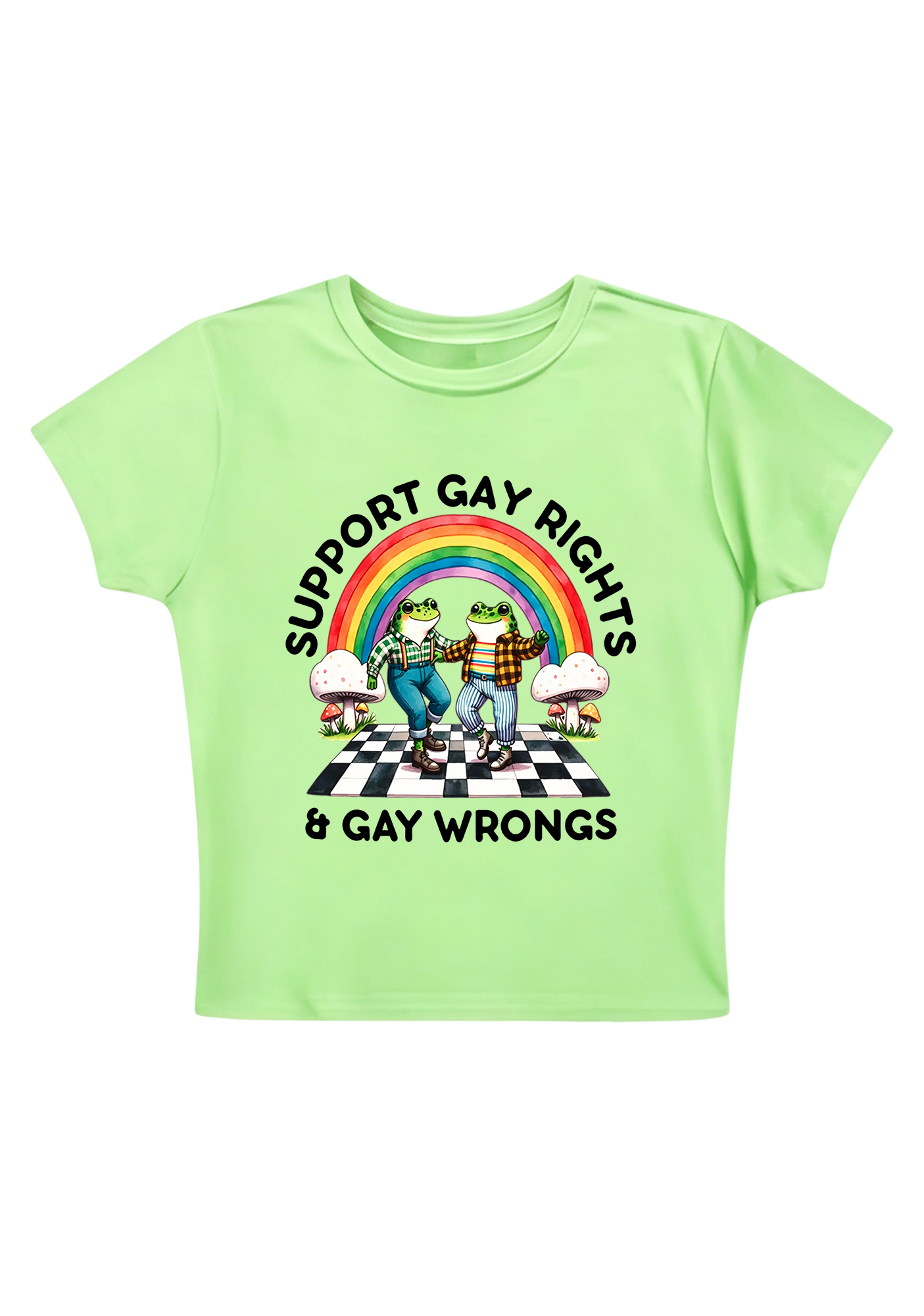 Support Gay Rights and Gay Wrongs Y2K Baby Tee