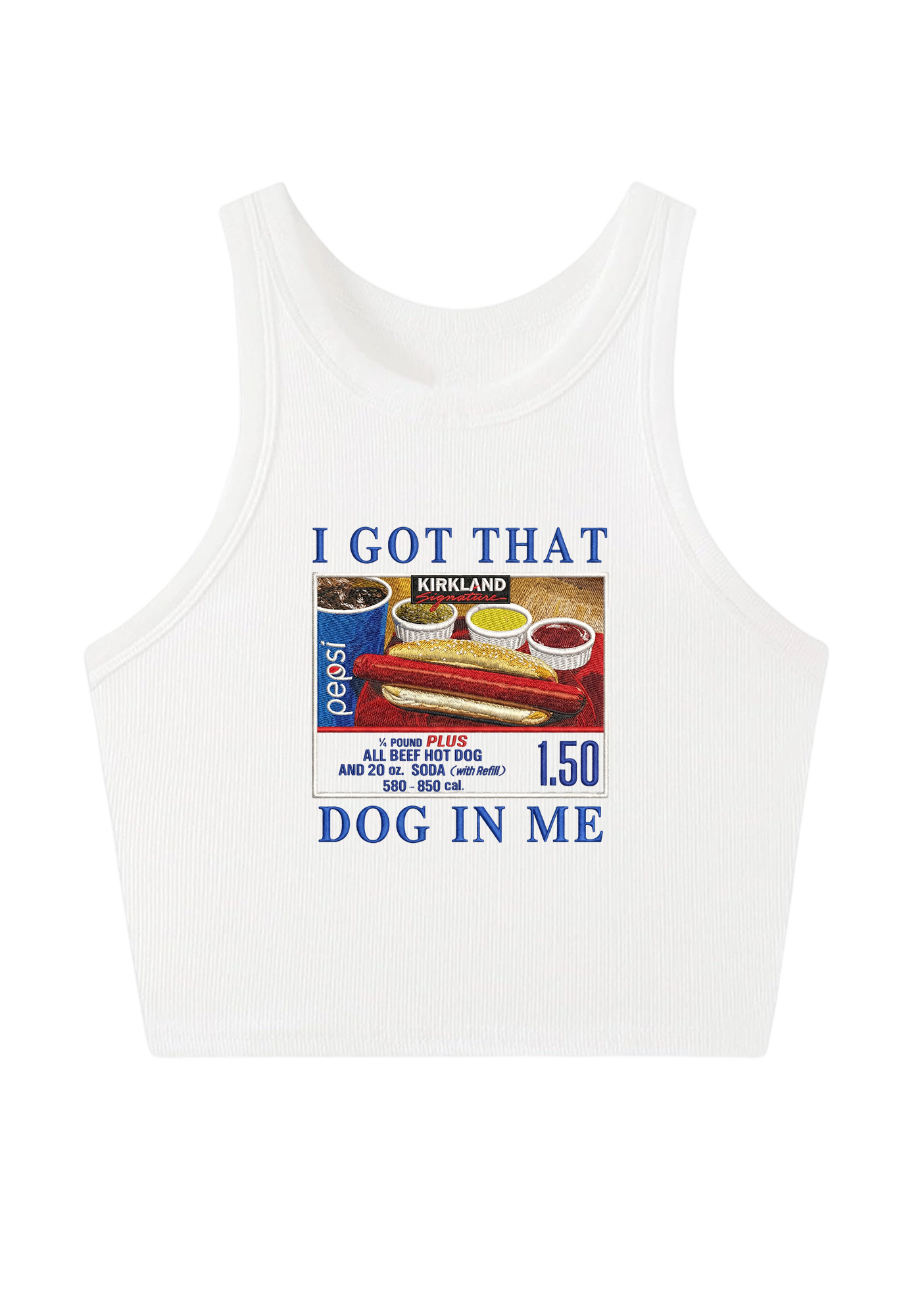 I Got That Dog In Me Embroidery Y2K Crop Tank Top