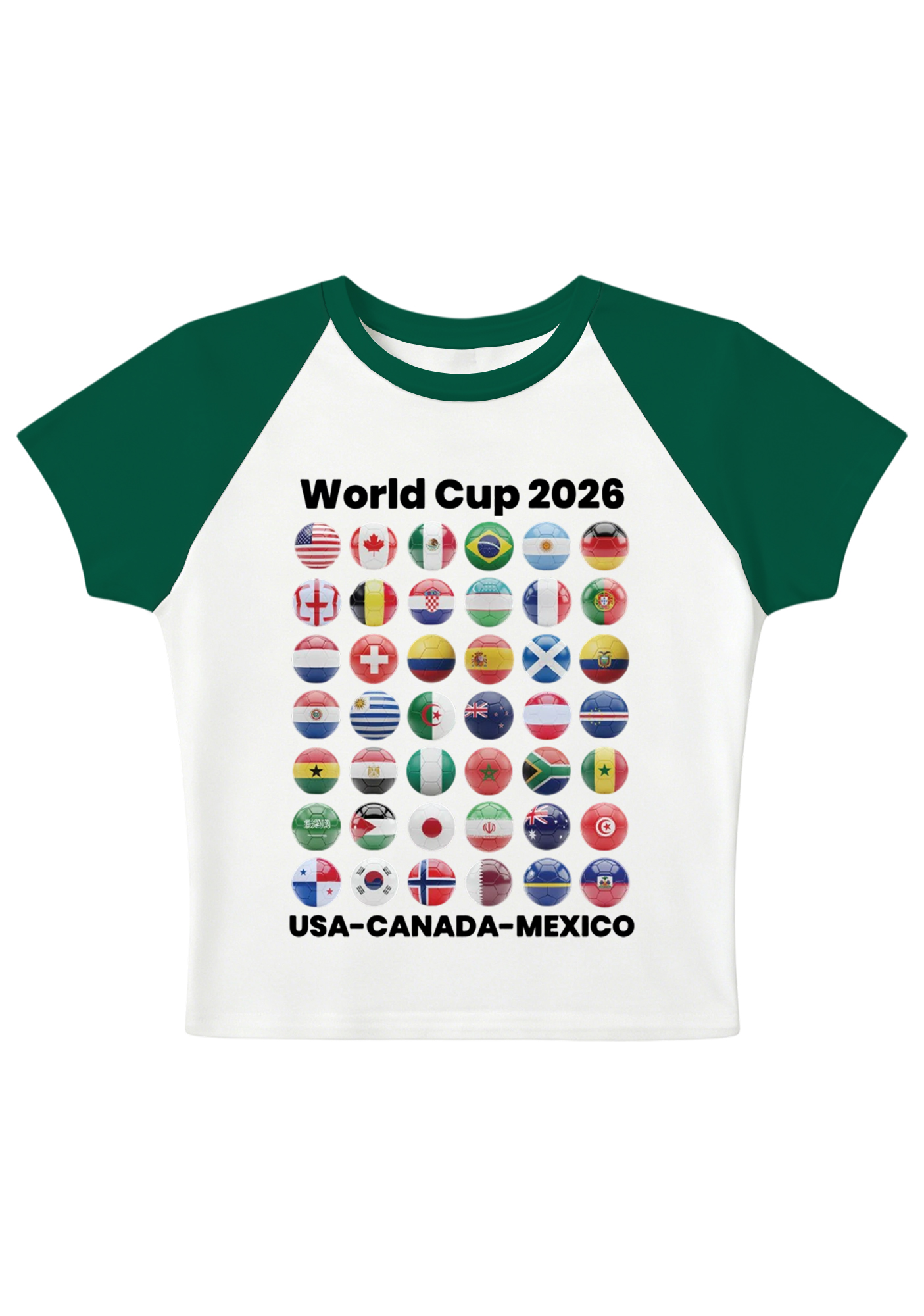 2026 World Cup All Teams Flag Splicing Y2K Baby Tee
