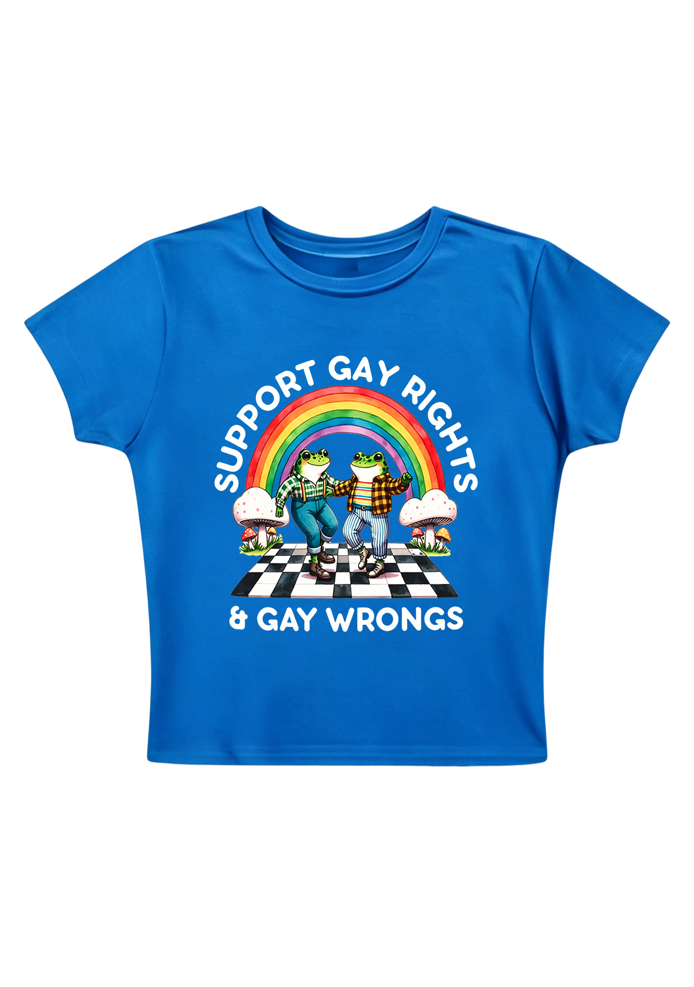 Support Gay Rights and Gay Wrongs Y2K Baby Tee