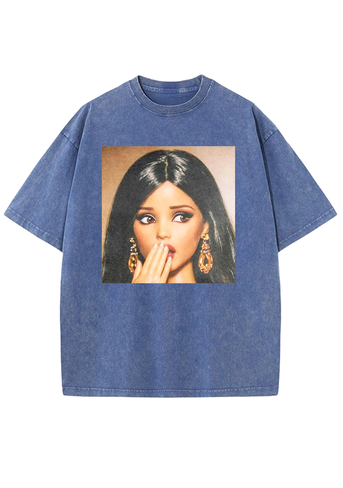 Shocked Hand Over Mouth Barbie Y2K Washed Tee