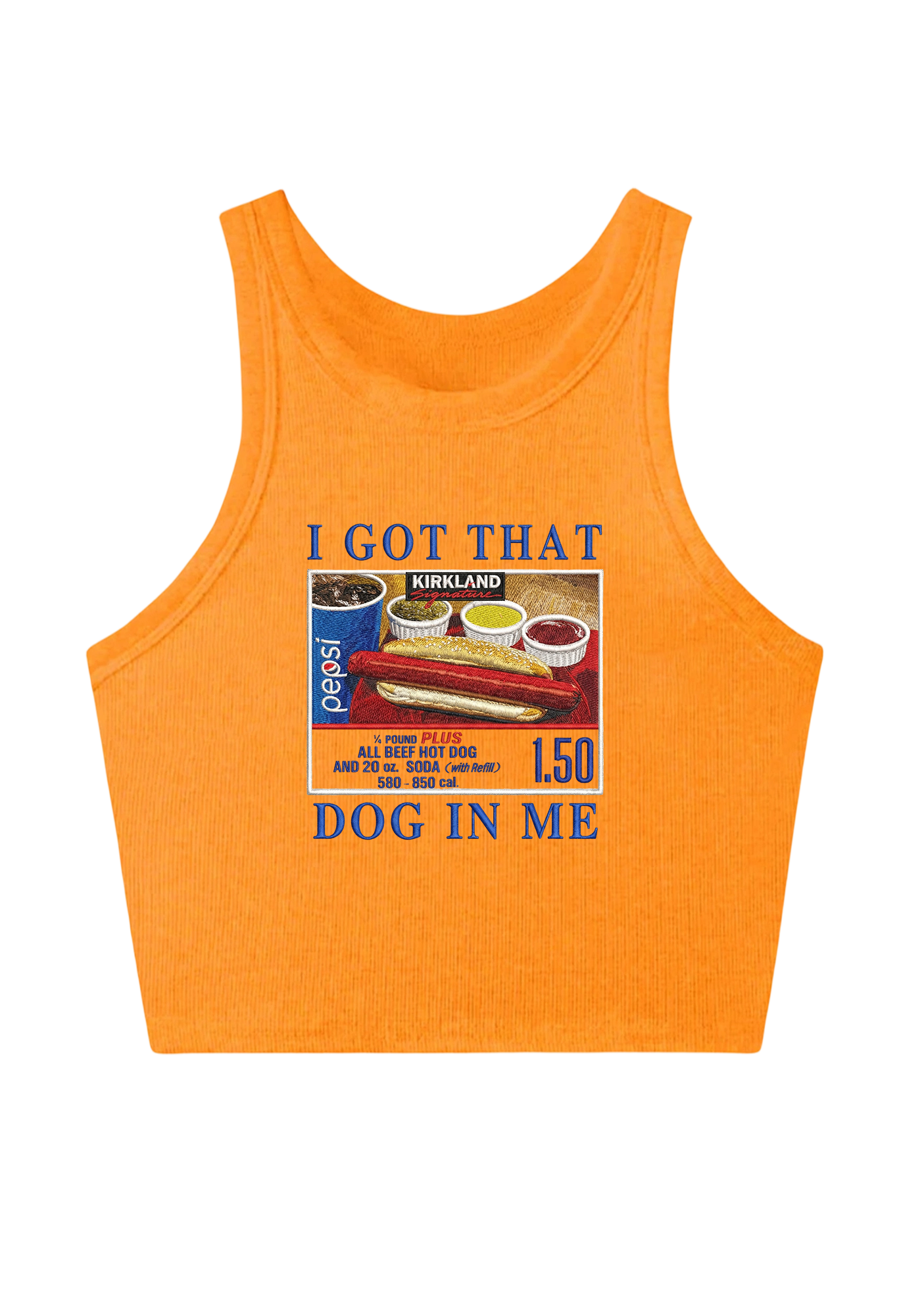 I Got That Dog In Me Embroidery Y2K Crop Tank Top