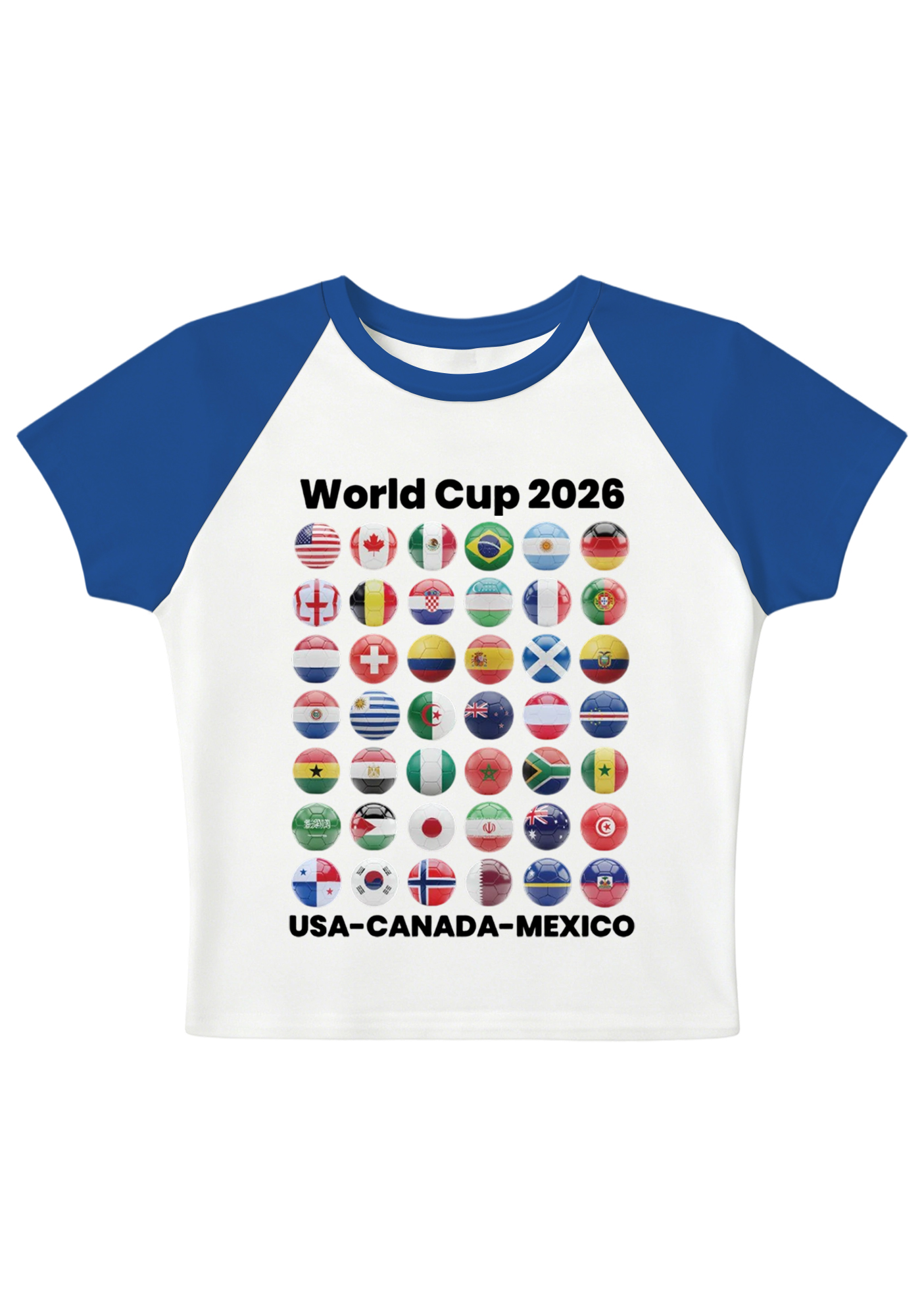 2026 World Cup All Teams Flag Splicing Y2K Baby Tee